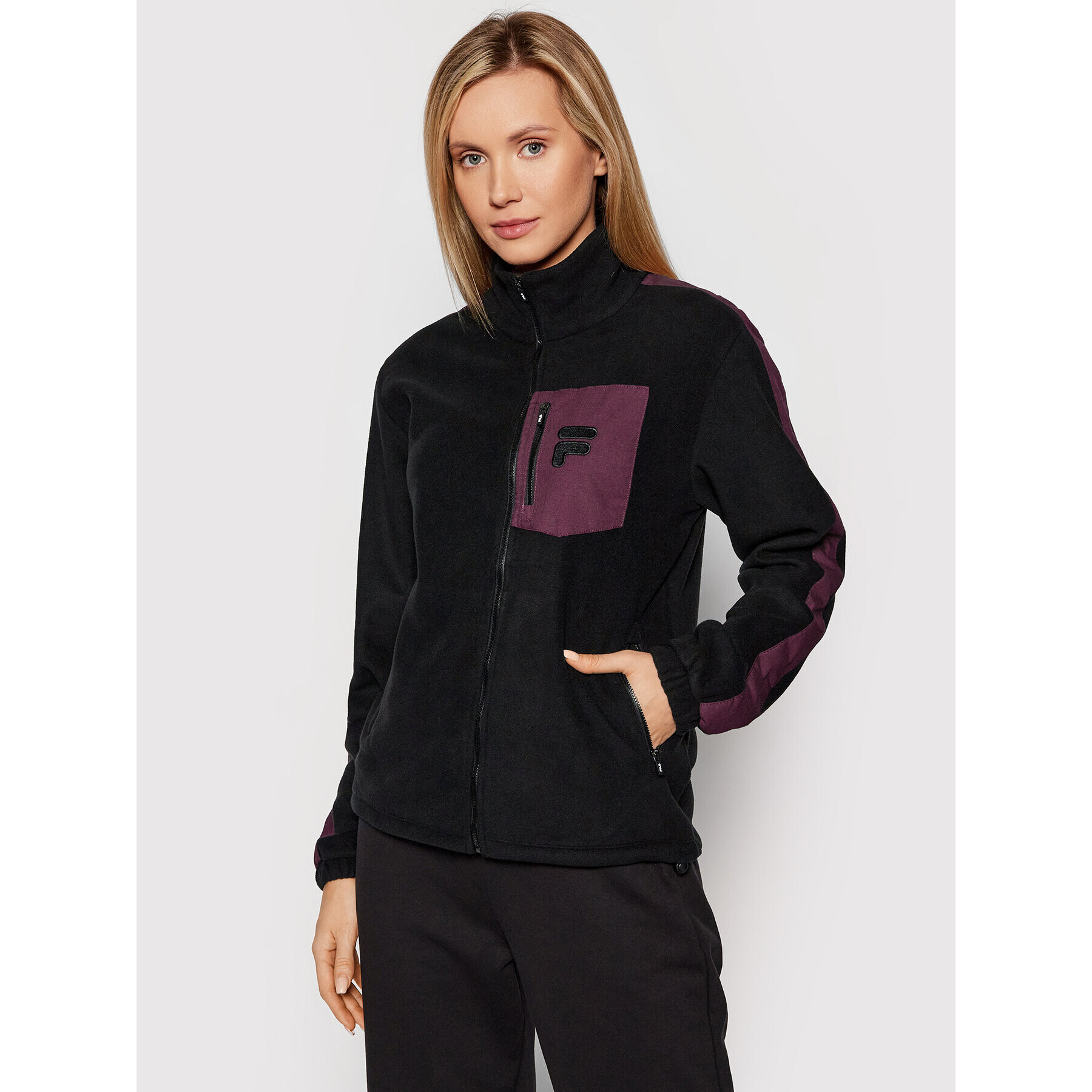 Fila Fleecová mikina Rina 689402 Čierna Regular Fit - Pepit.sk