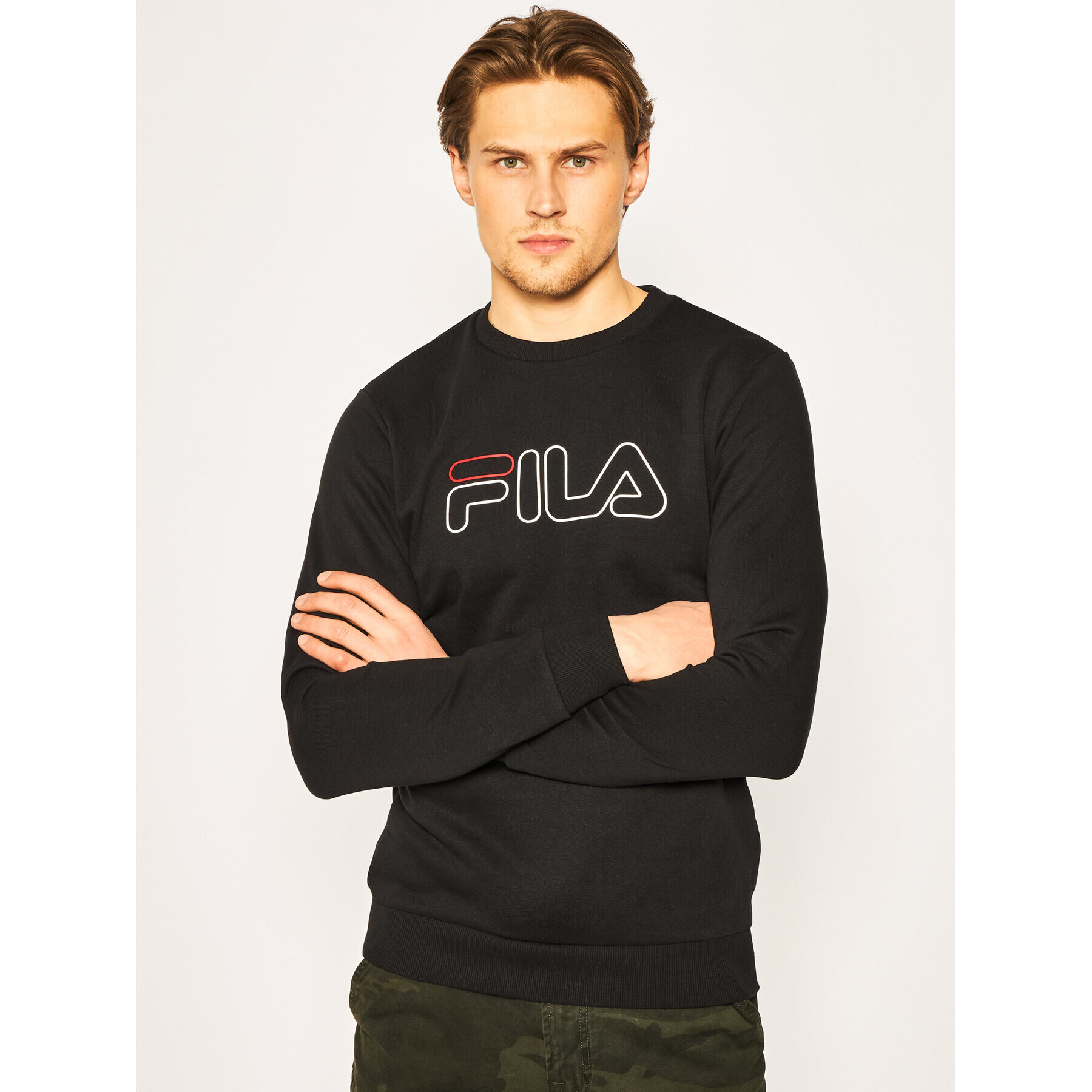 Fila Mikina Liam Crew 687139 Čierna Regular Fit - Pepit.sk