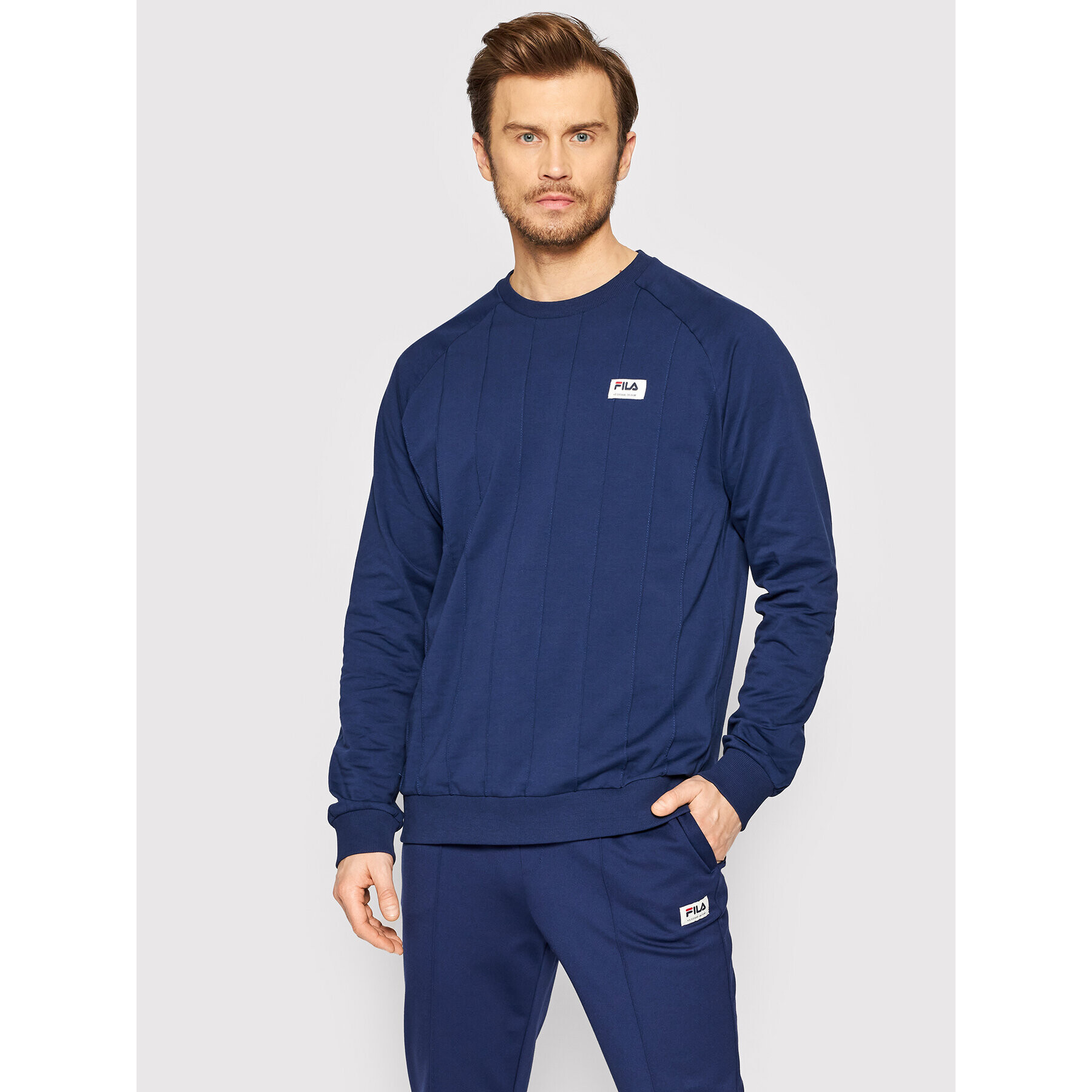 Fila Mikina Tarnow FAM0032 Tmavomodrá Relaxed Fit - Pepit.sk