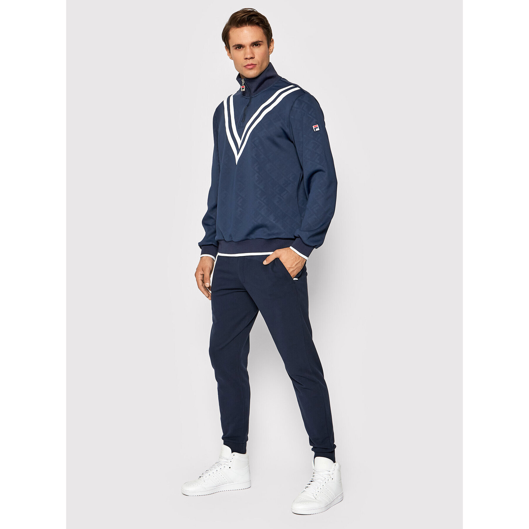 Fila Mikina Teslin 689173 Tmavomodrá Regular Fit - Pepit.sk