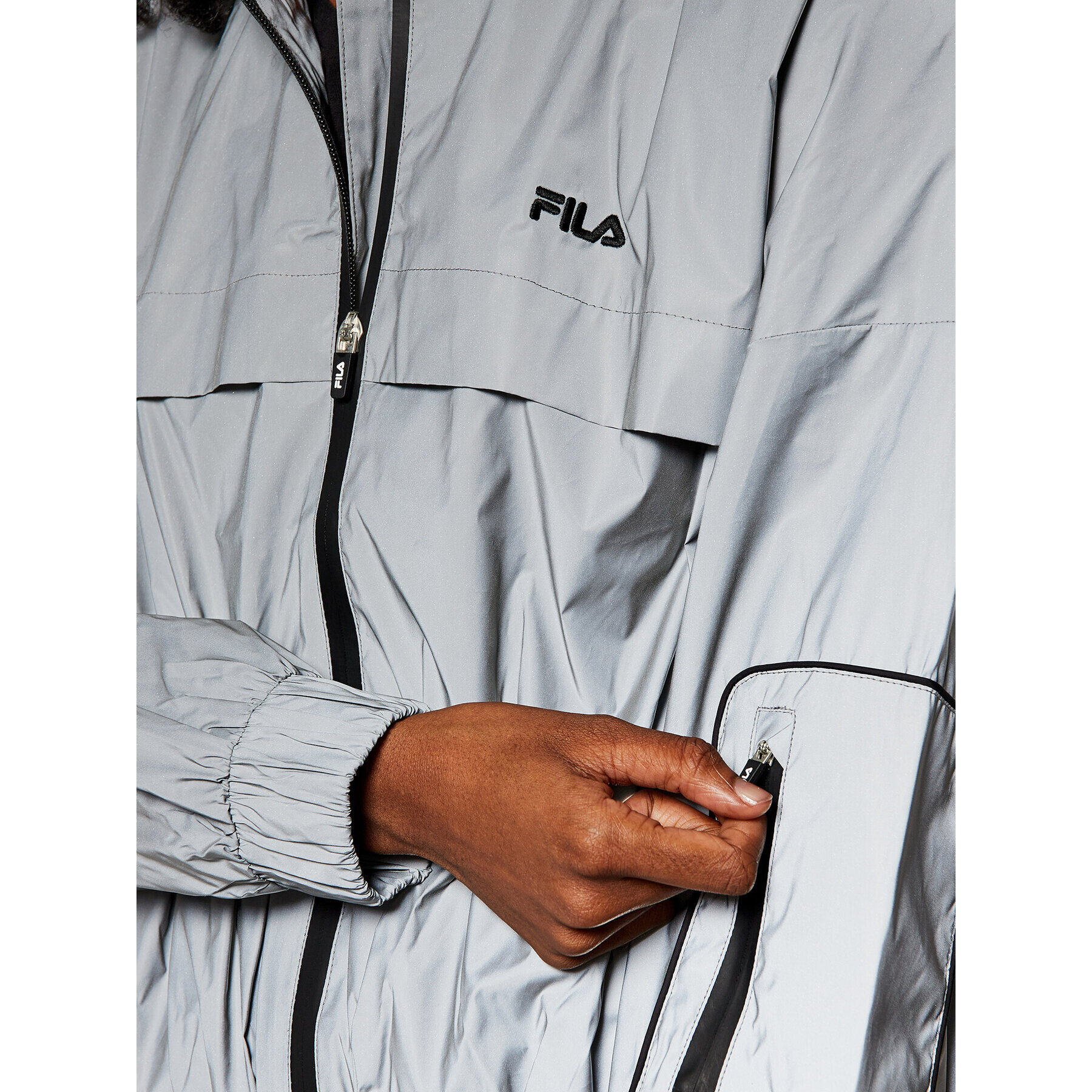 Fila Prechodná bunda Ume 688063 Strieborná Relaxed Fit - Pepit.sk