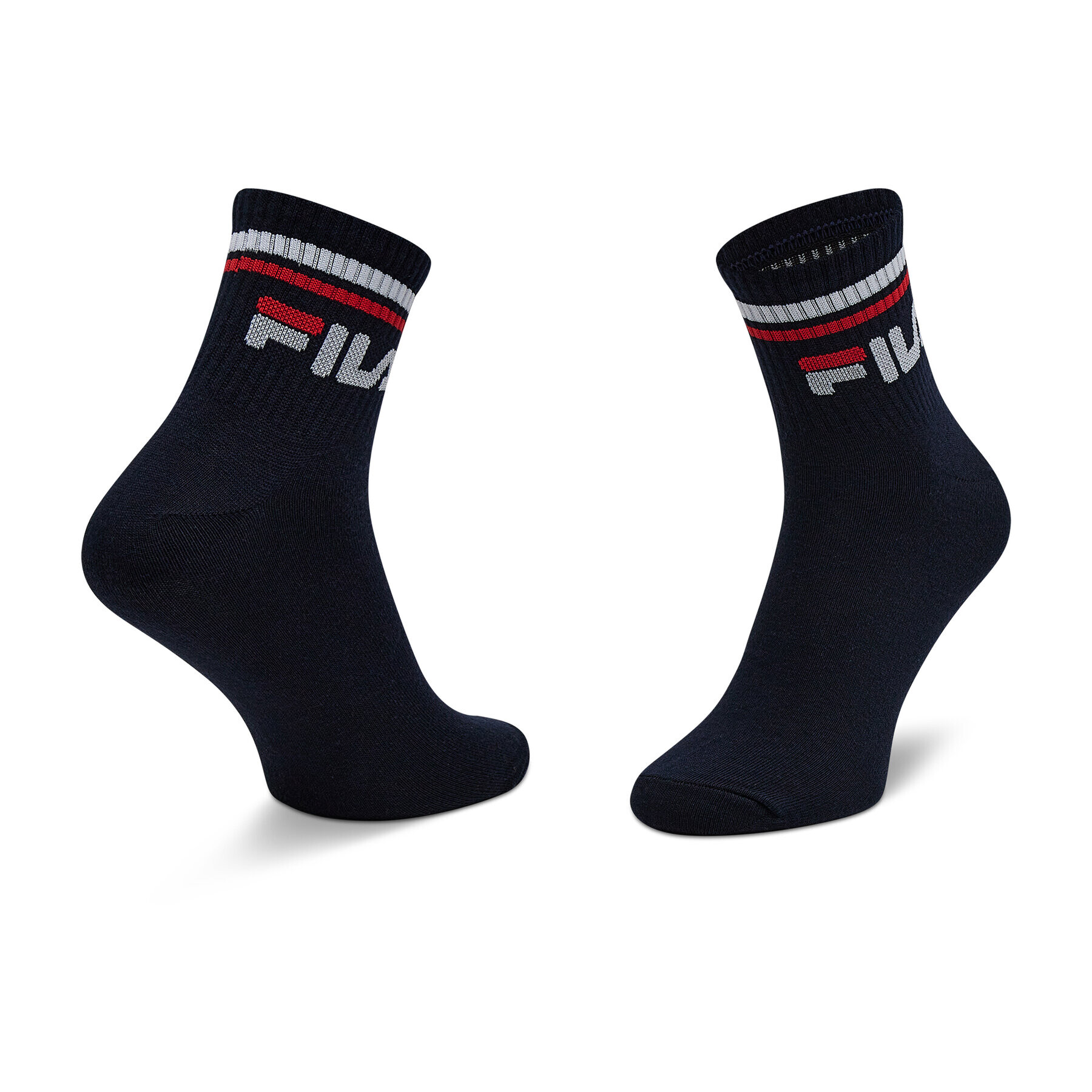 Fila Súprava 3 párov vysokých ponožiek unisex Calza Quarter F9398 Tmavomodrá - Pepit.sk