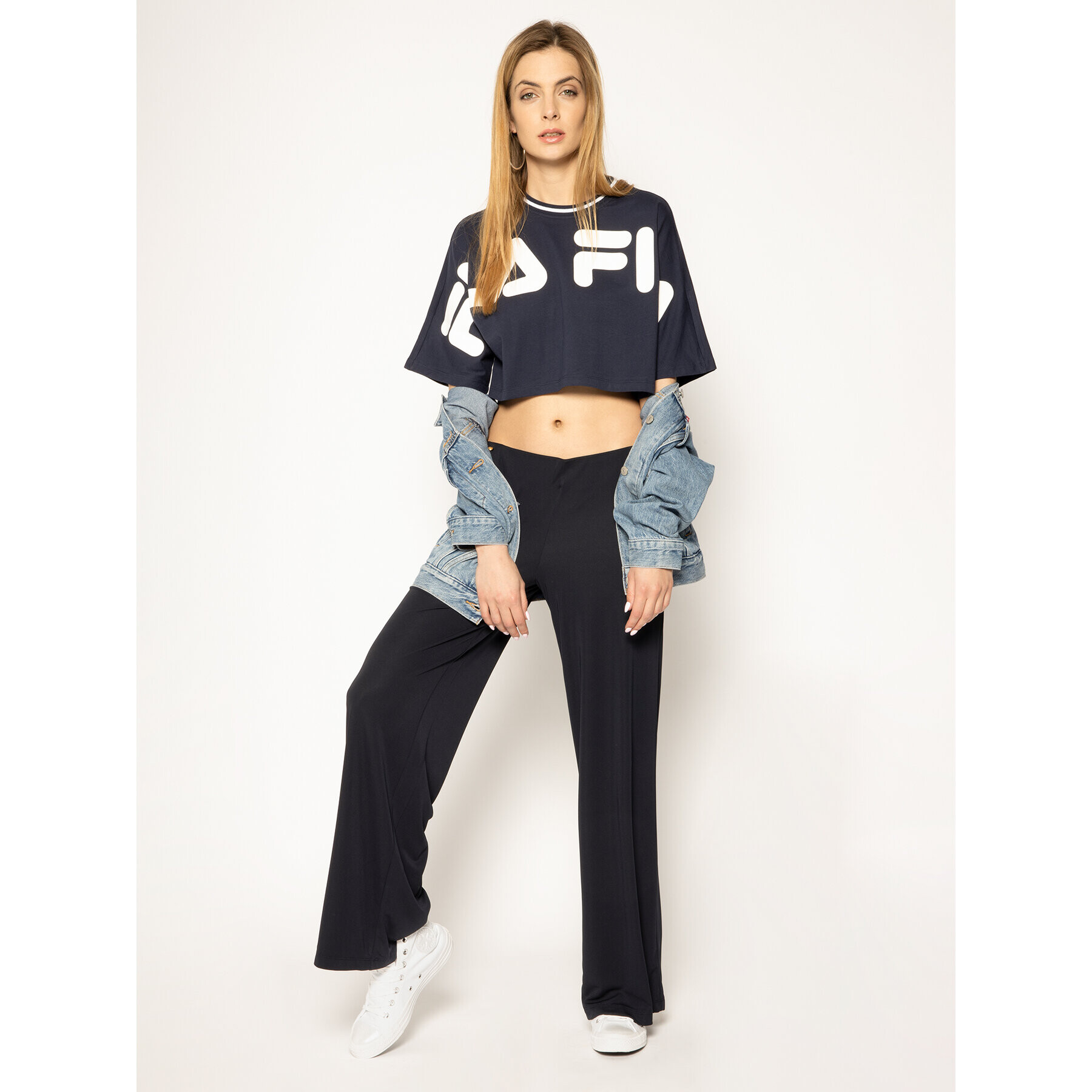 Fila Tričko Barr 687497 Tmavomodrá Cropped Fit - Pepit.sk