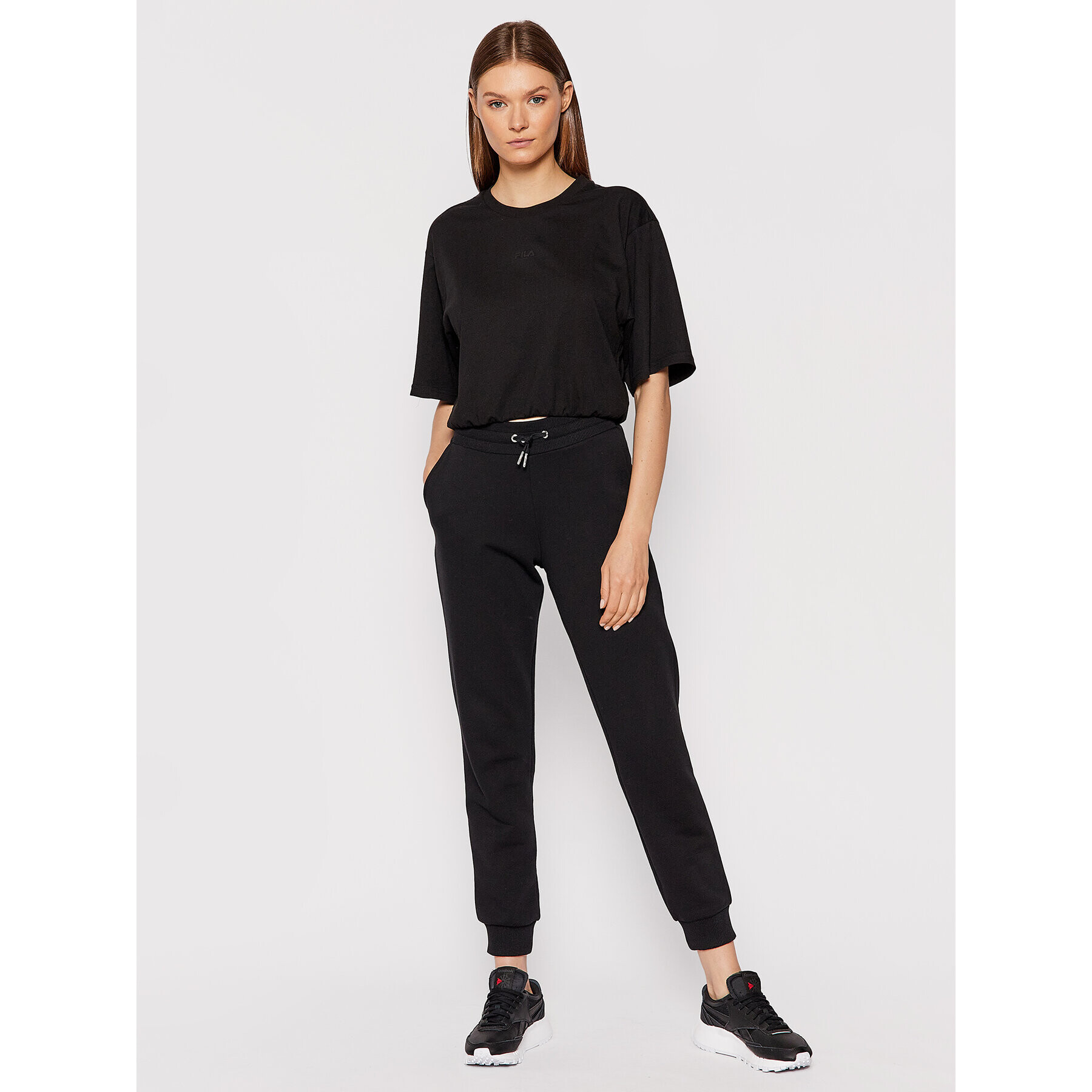 Fila Tričko Elastic Waist Tee 689000 Čierna Cropped Fit - Pepit.sk