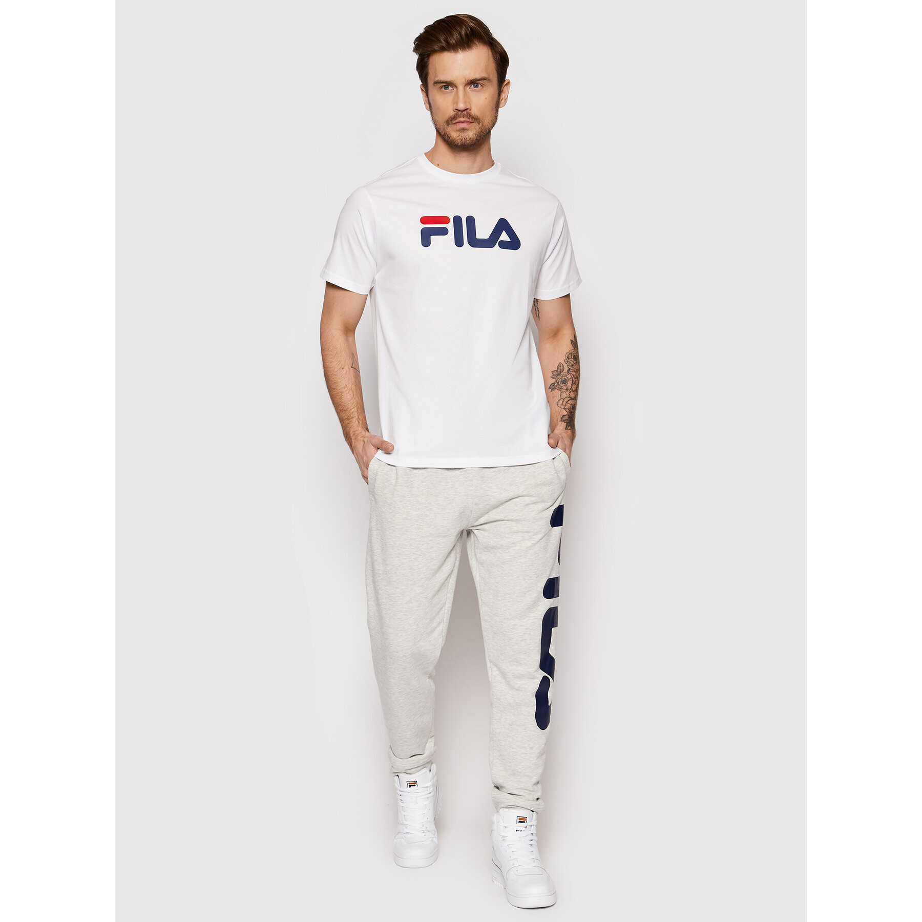 Fila Tričko Unisex Bellano FAU0067 Biela Regular Fit - Pepit.sk