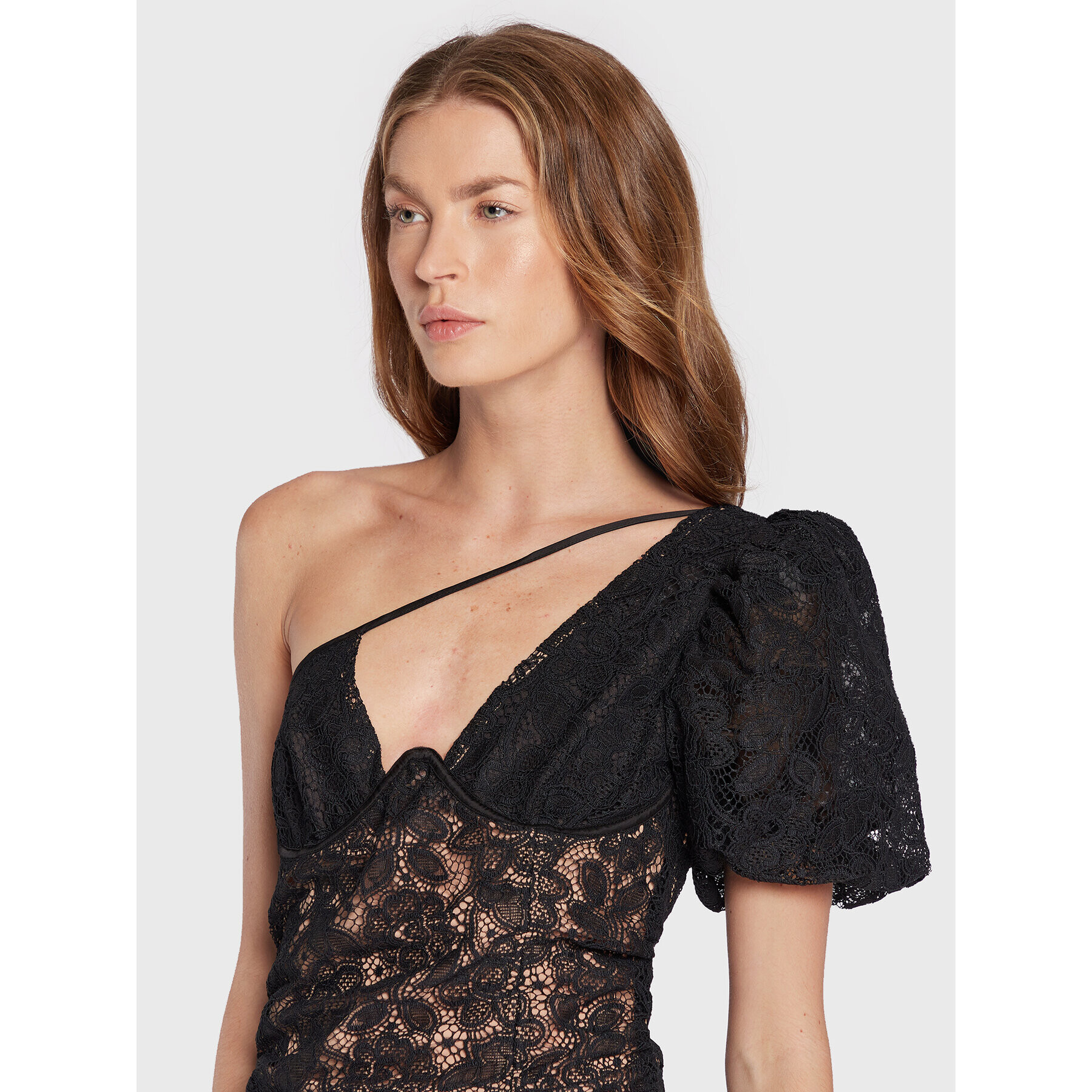 For Love & Lemons Koktejlové šaty Halle CD2769 Čierna Slim Fit - Pepit.sk