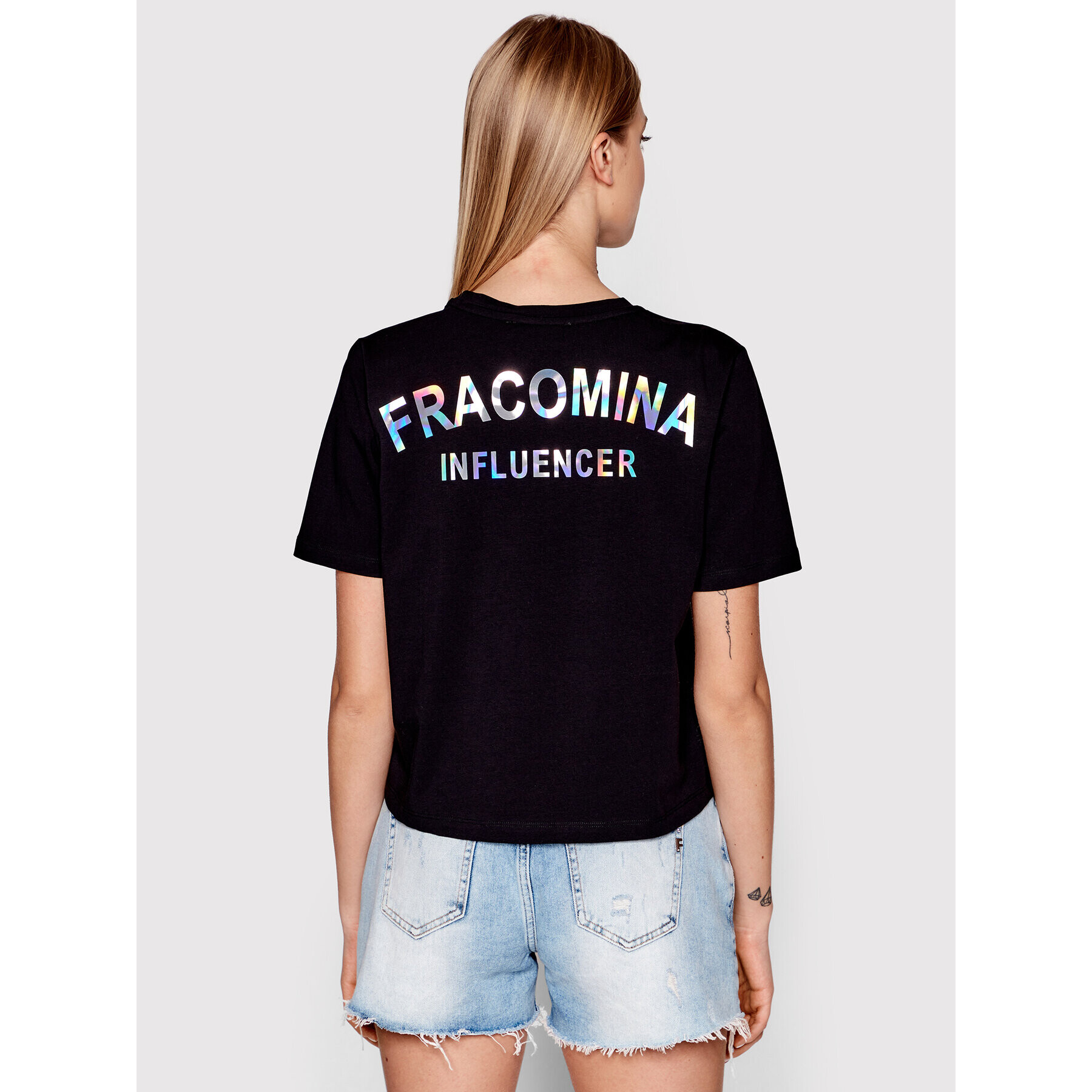 Fracomina Tričko FD22ST3052J400N5 Čierna Regular Fit - Pepit.sk