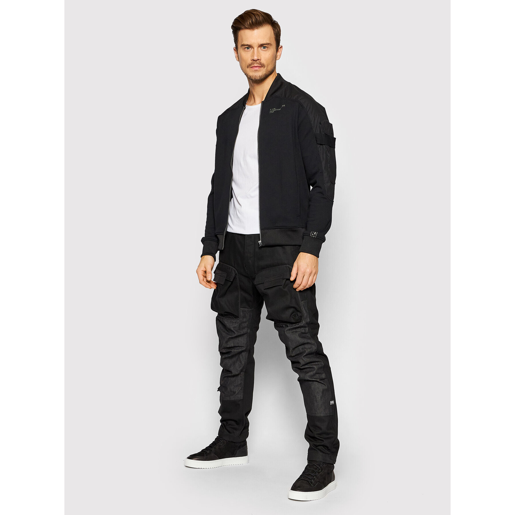 G-Star Raw Bavlnené nohavice Cargo D20621-C526-A810 Čierna Straight Fit - Pepit.sk