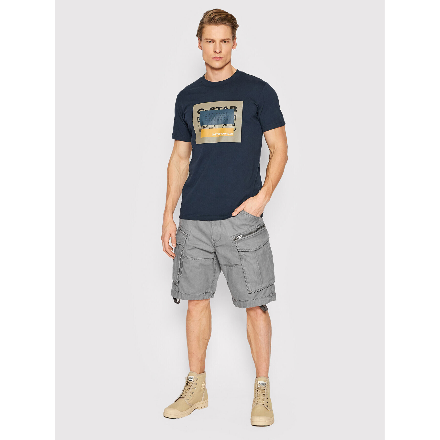 G-Star Raw Bavlnené šortky Rovic D08566-C961-1468 Sivá Relaxed Fit - Pepit.sk