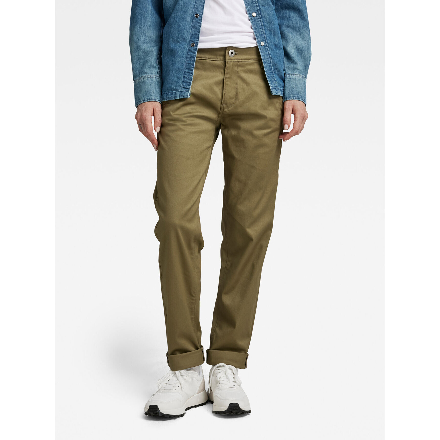 G-Star Raw Chino nohavice D22539-C072-B212 Zelená Boyfriend Fit - Pepit.sk