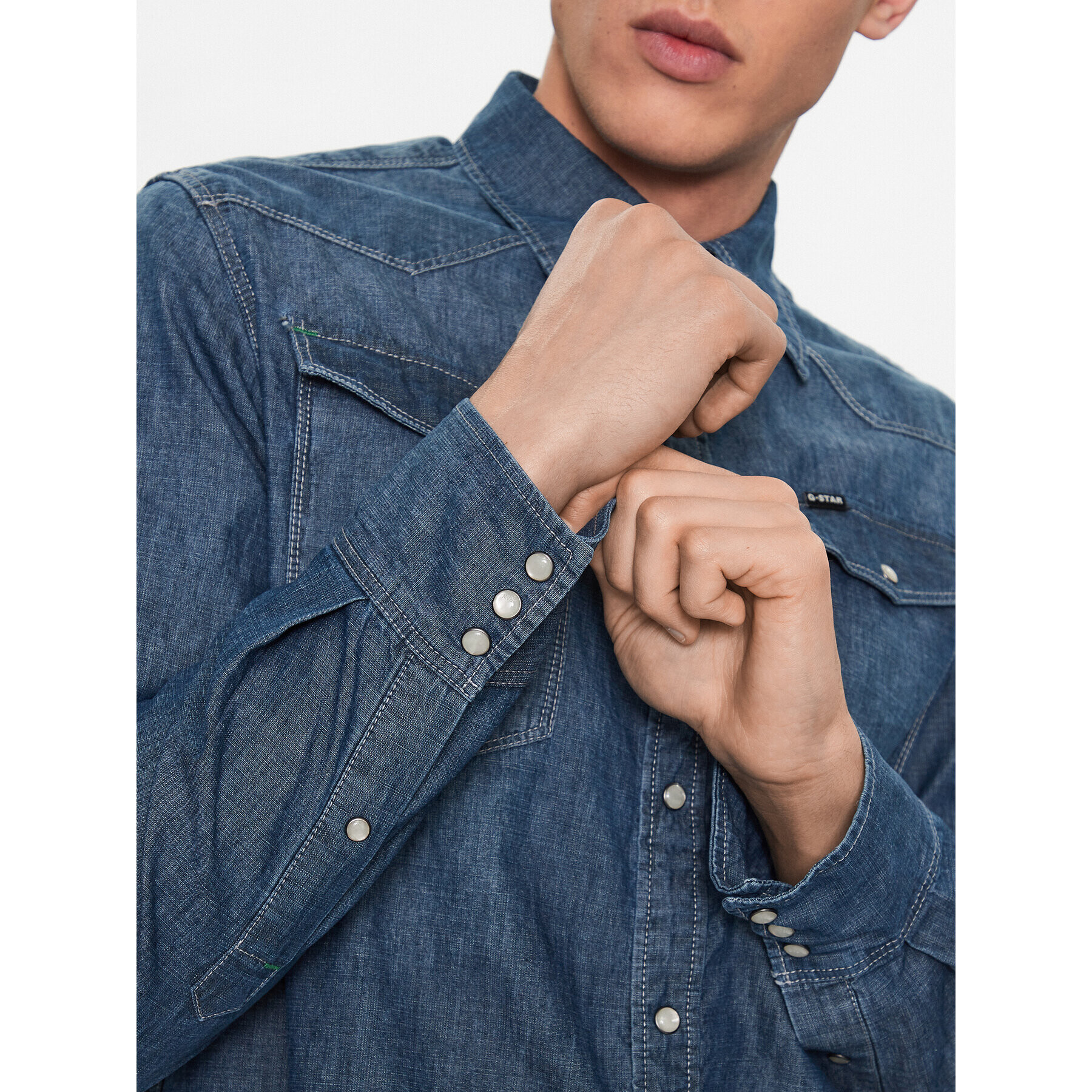 G-Star Raw džínsová košeľa D12698-D311-D891 Modrá Regular Fit - Pepit.sk