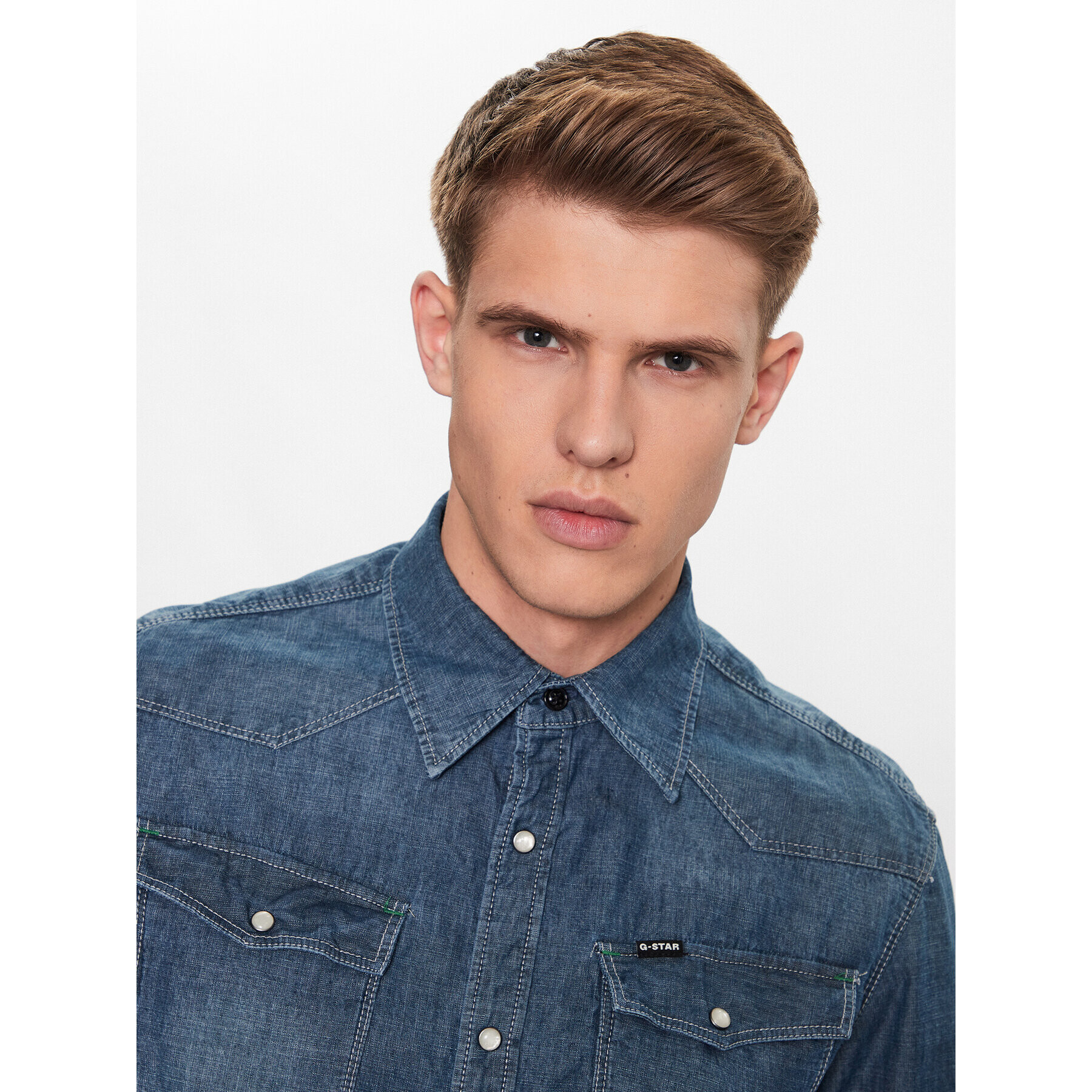 G-Star Raw džínsová košeľa D12698-D311-D891 Modrá Regular Fit - Pepit.sk