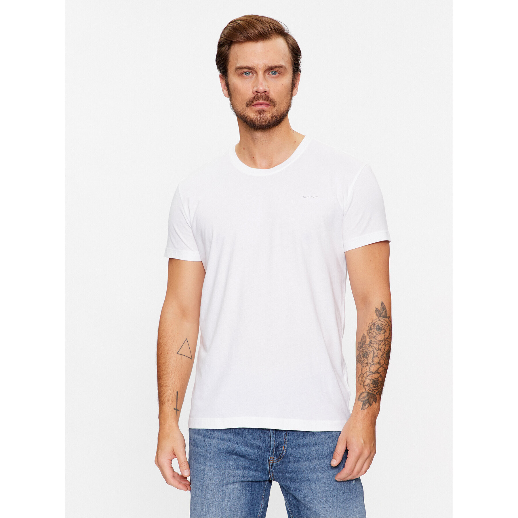 Gant 2-dielna súprava tričiek C-Neck 2 Pack 900002008 Biela Regular Fit - Pepit.sk