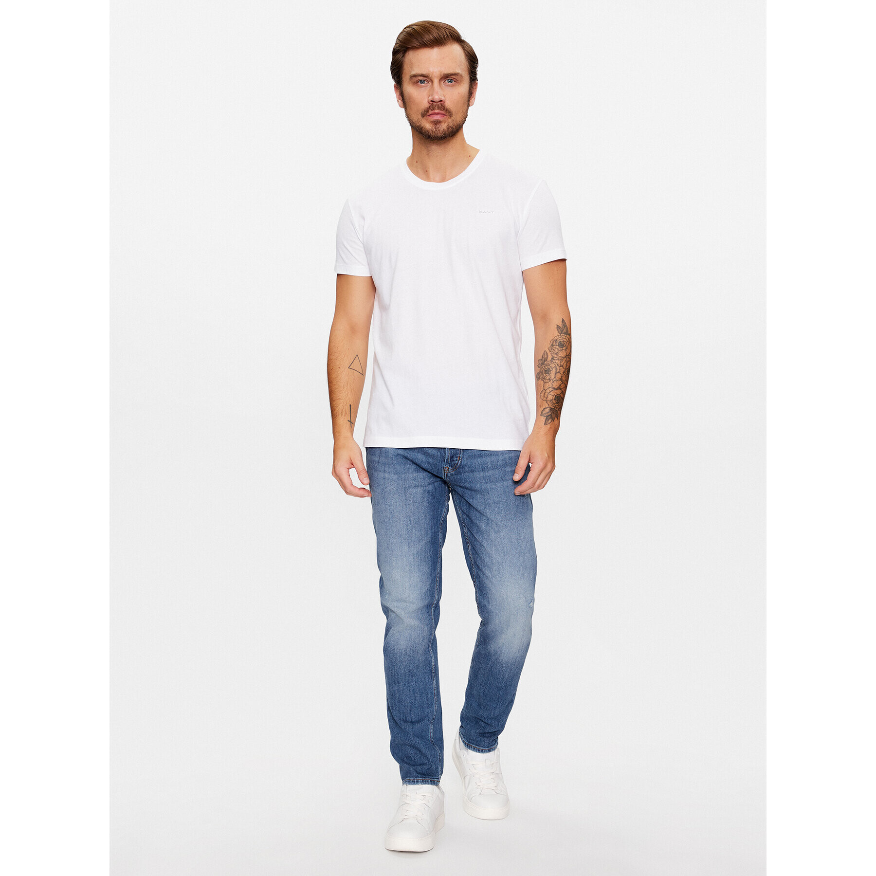 Gant 2-dielna súprava tričiek C-Neck 2 Pack 900002008 Biela Regular Fit - Pepit.sk