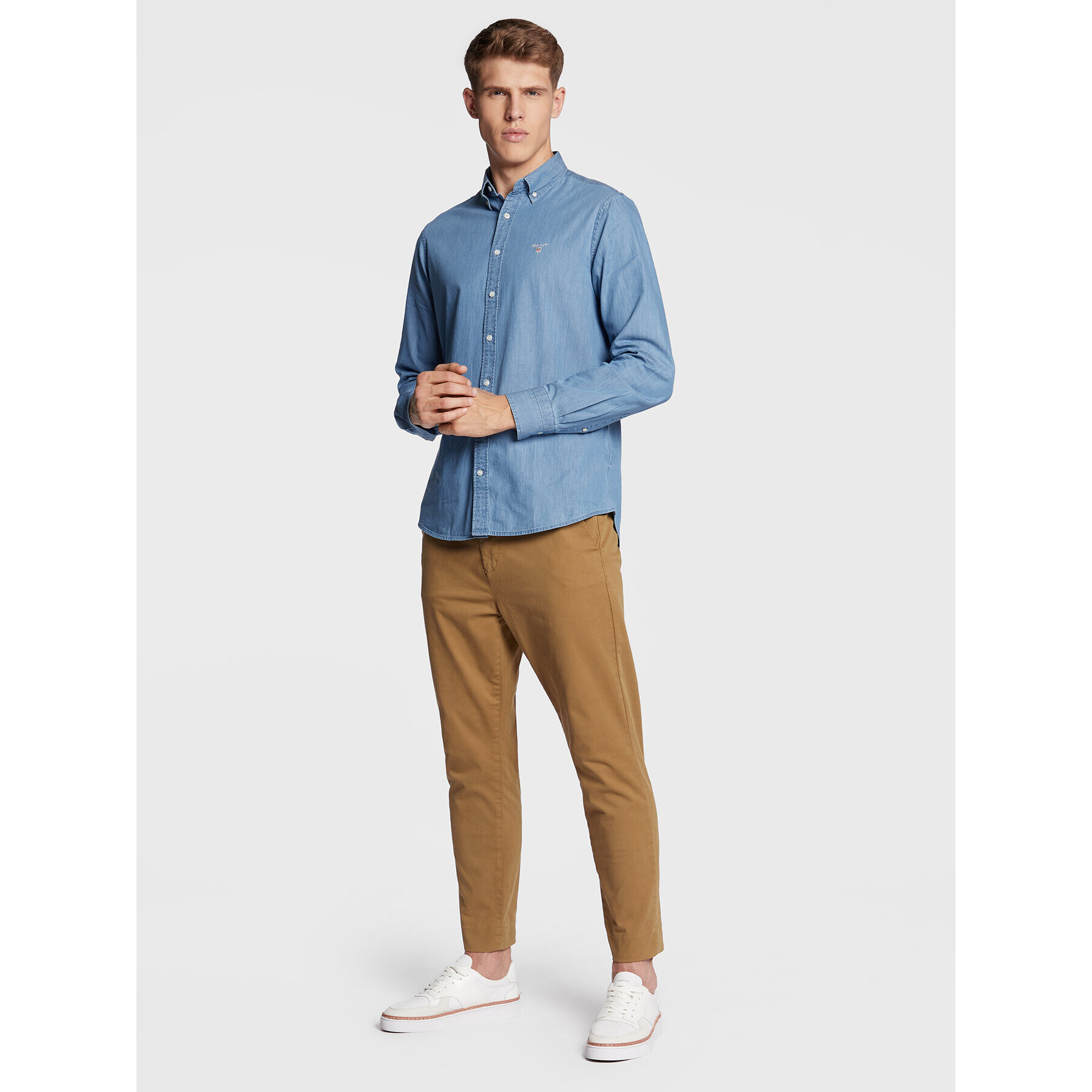 Gant džínsová košeľa Indigo 3040522 Modrá Slim Fit - Pepit.sk