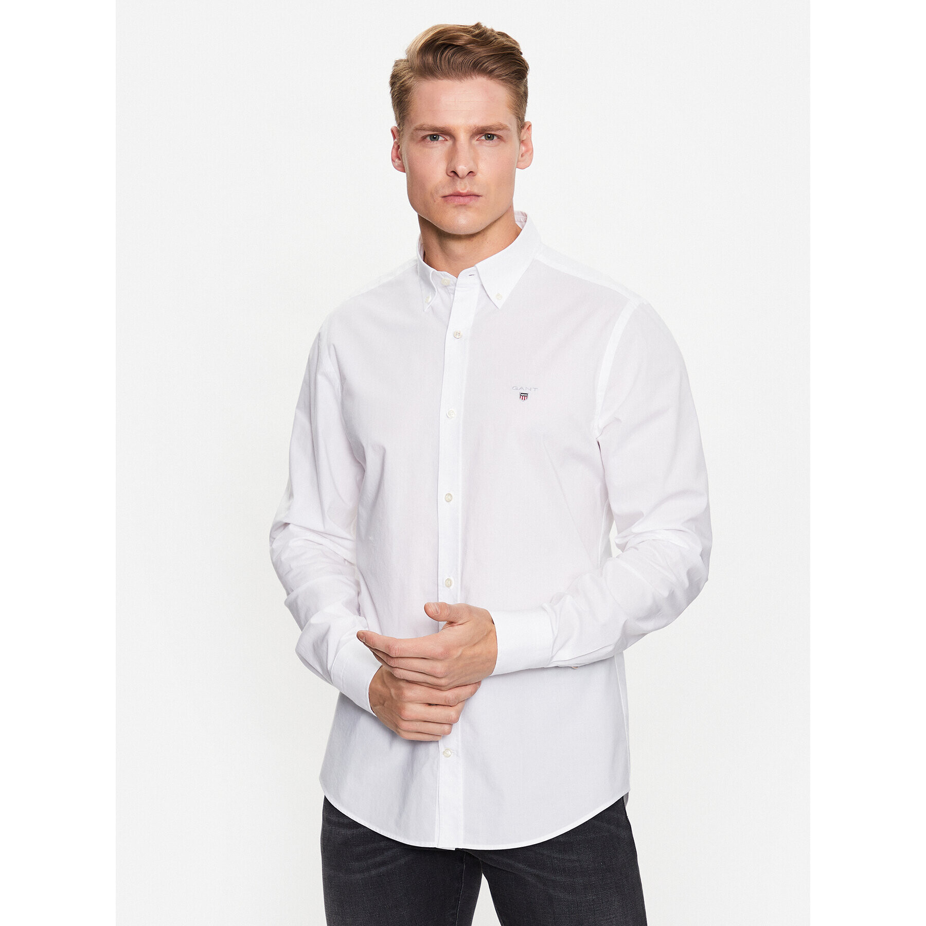 Gant Košeľa Broadcloth 3046402 Biela Slim Fit - Pepit.sk