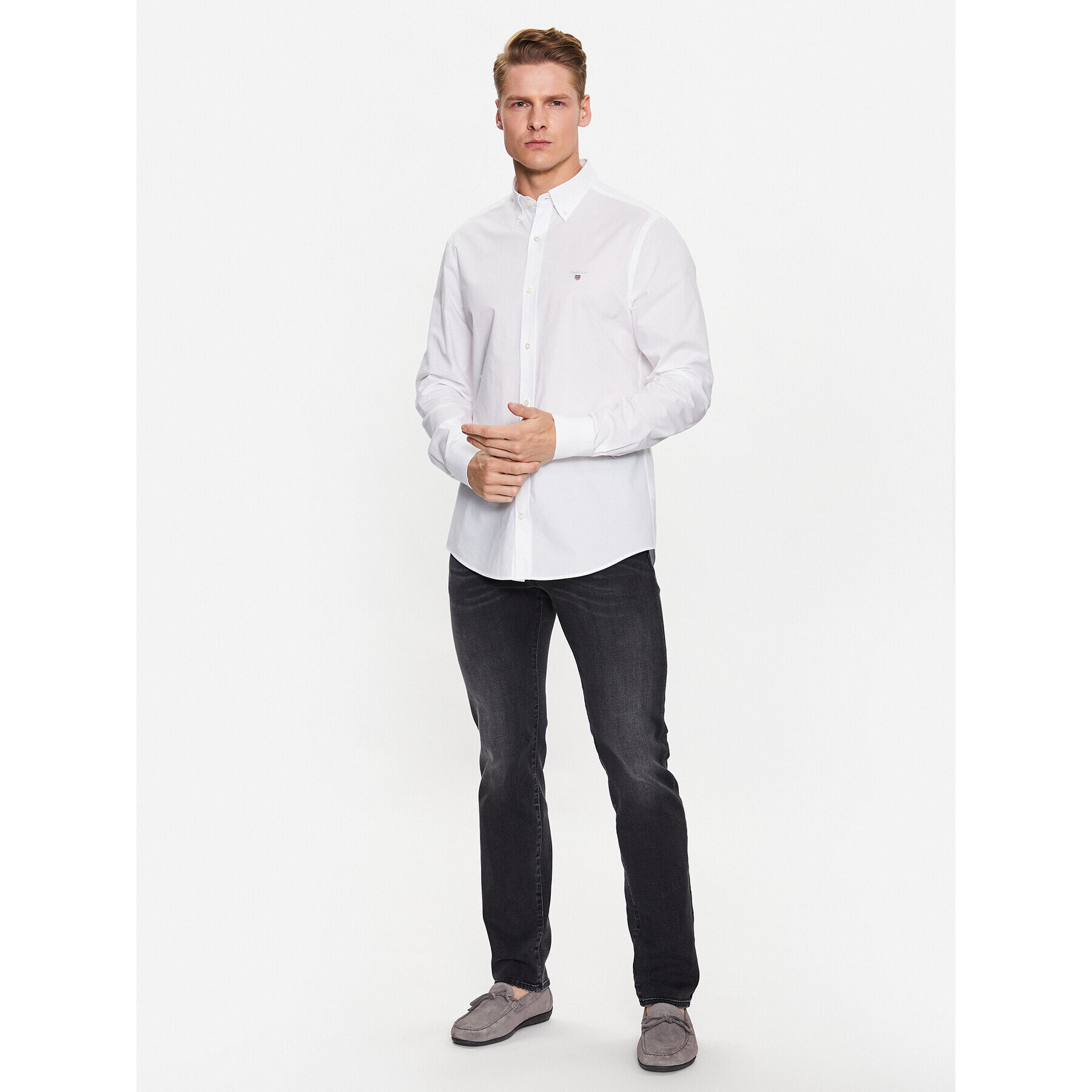 Gant Košeľa Broadcloth 3046402 Biela Slim Fit - Pepit.sk