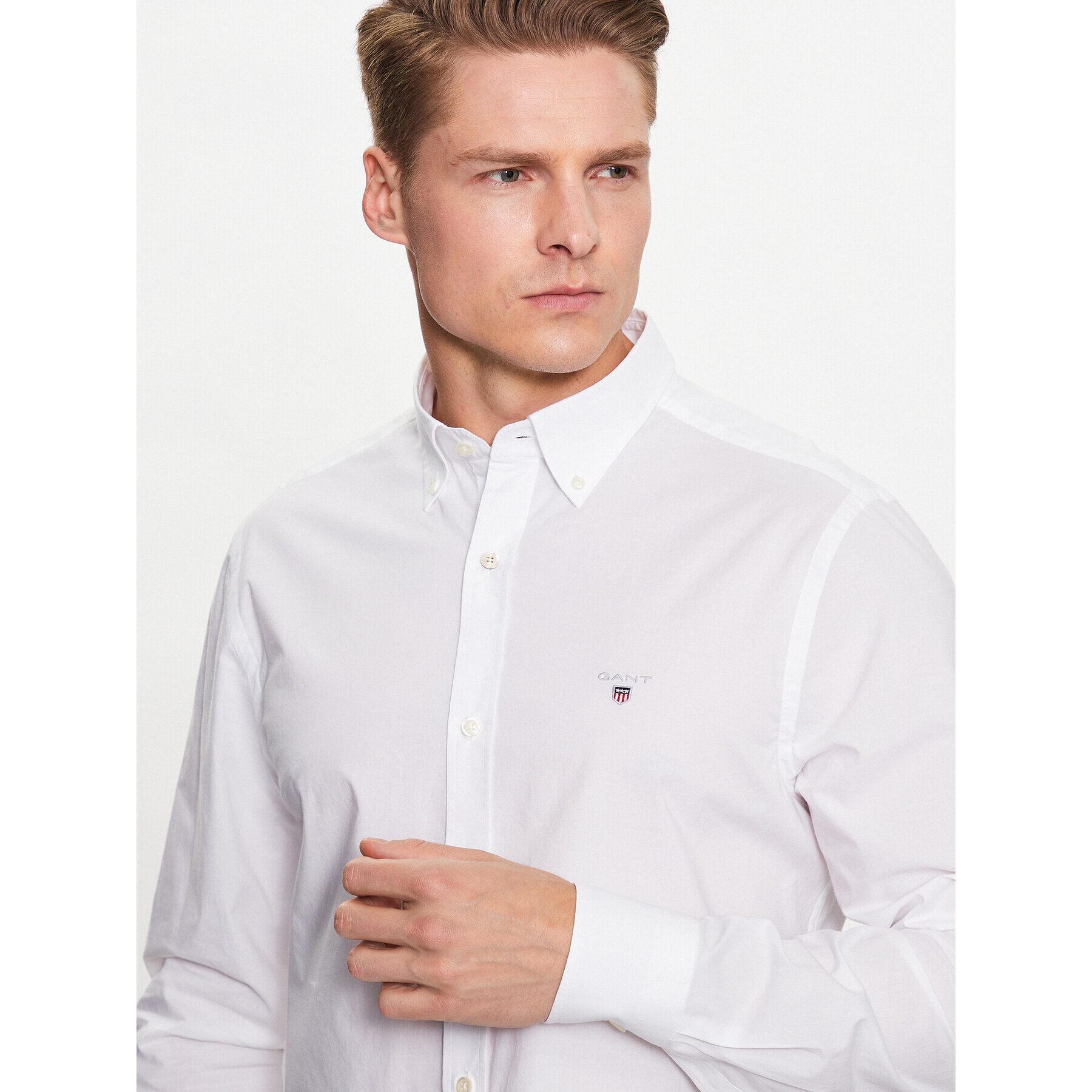 Gant Košeľa Broadcloth 3046402 Biela Slim Fit - Pepit.sk