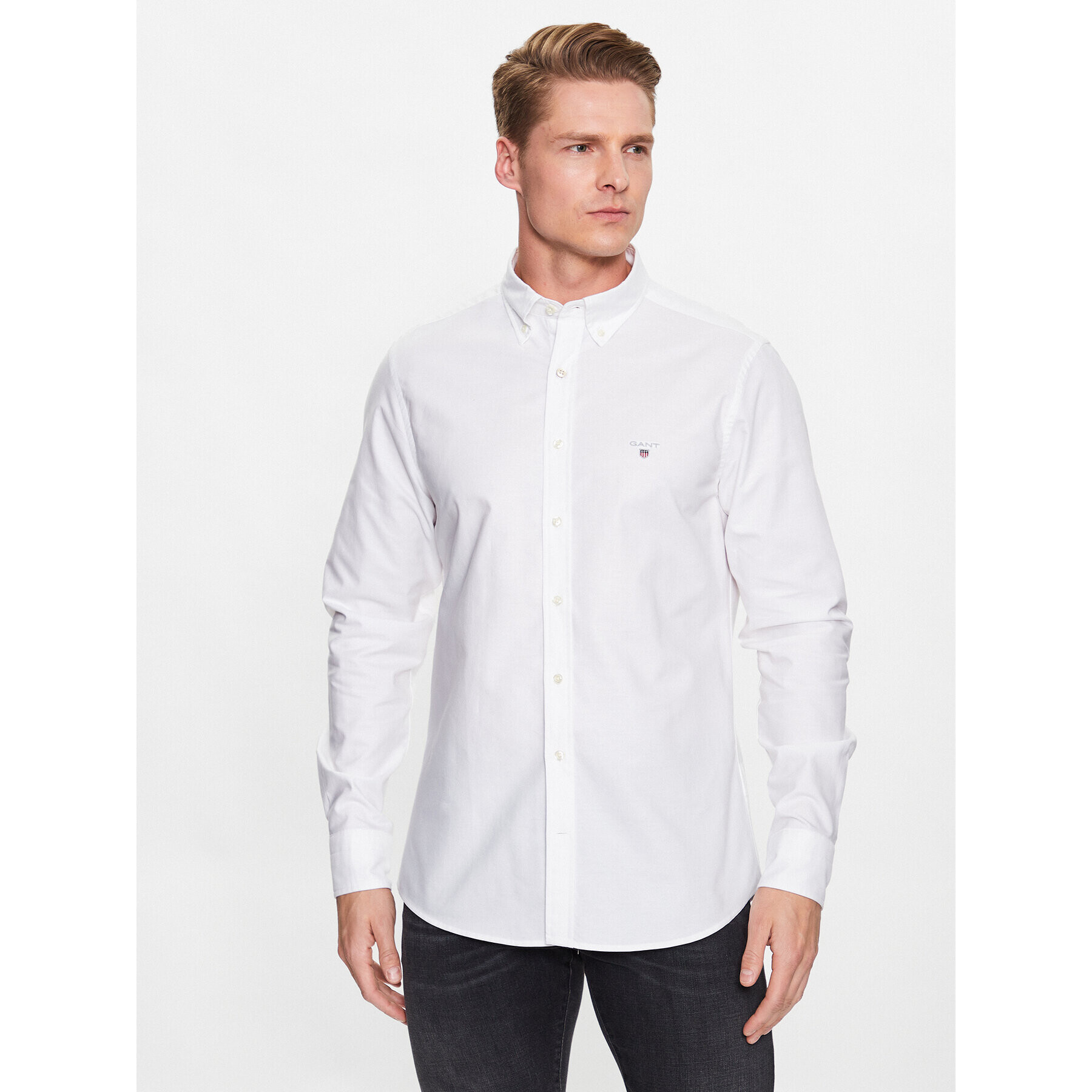 Gant Košeľa Oxford 3046002 Biela Slim Fit - Pepit.sk