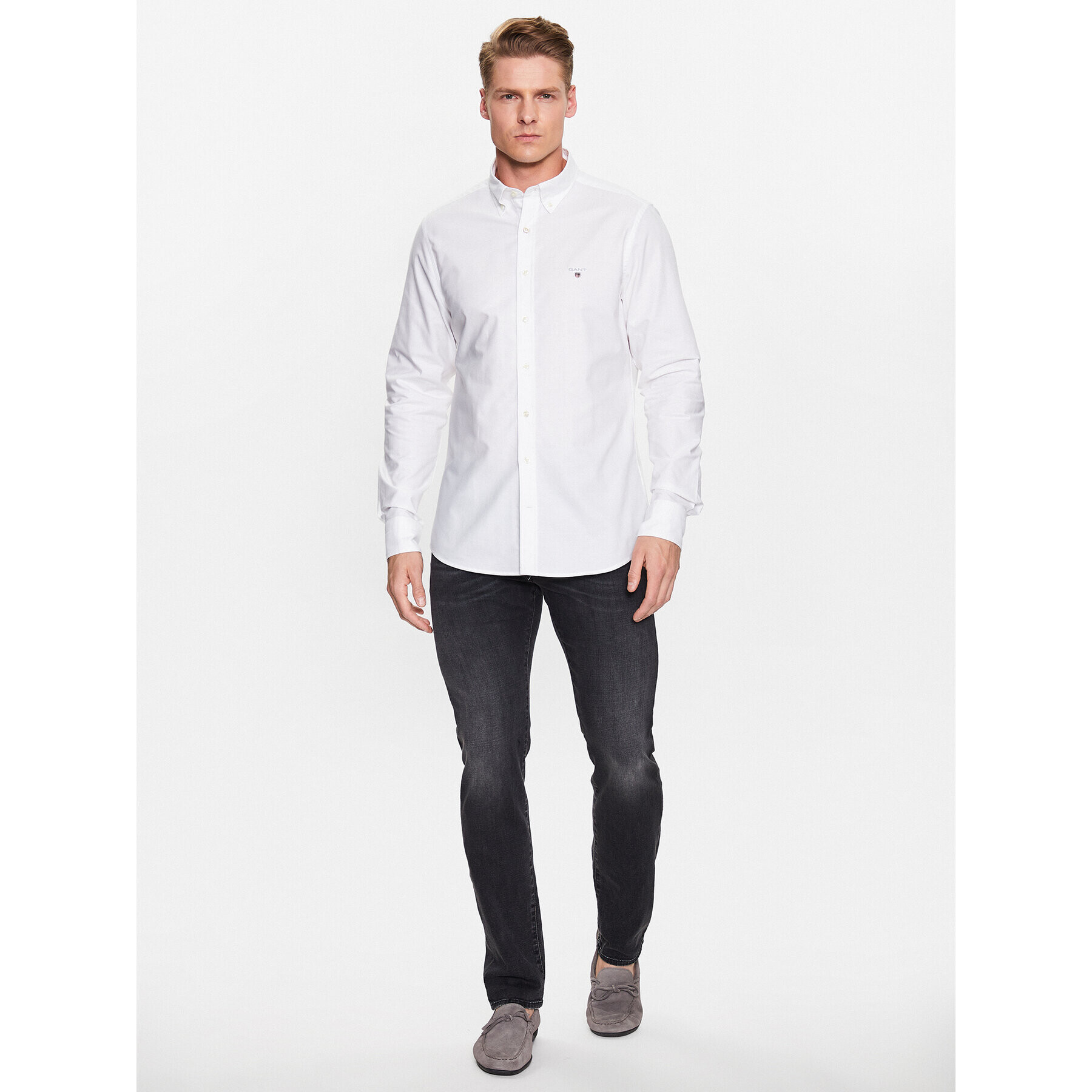 Gant Košeľa Oxford 3046002 Biela Slim Fit - Pepit.sk