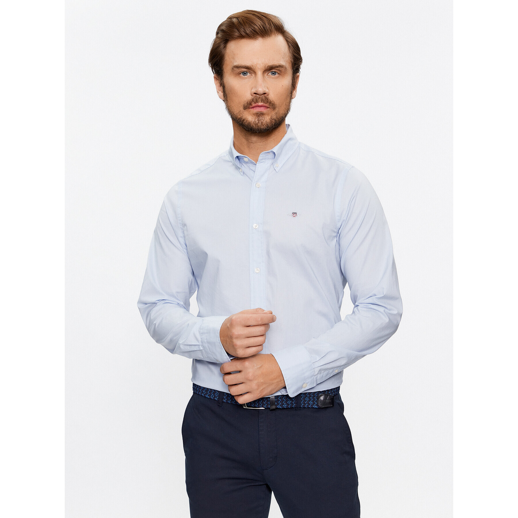 Gant Košeľa Slim Poplin 3000102 Modrá Regular Fit - Pepit.sk