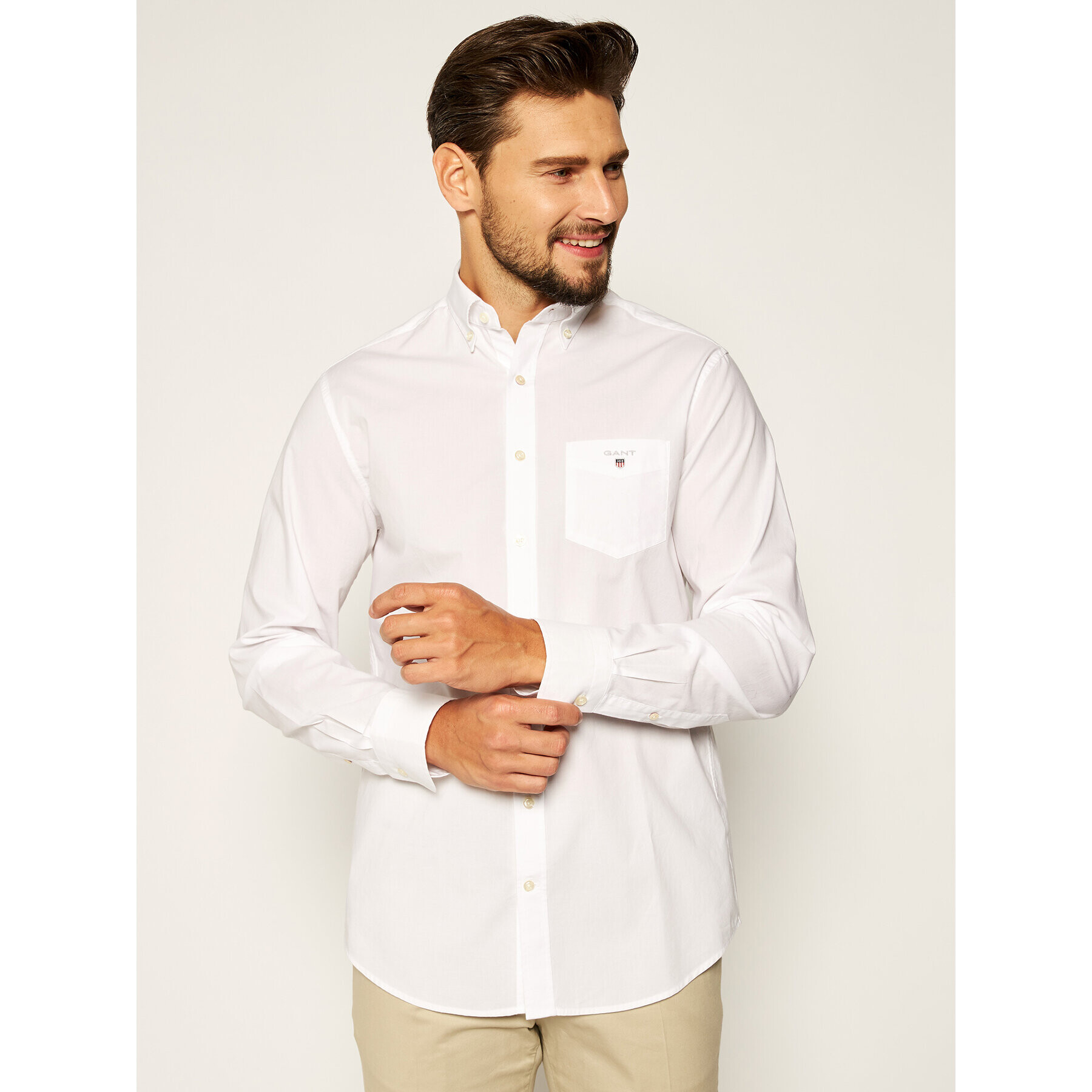 Gant Košeľa The Broadcloth Reg 3046400 Biela Regular Fit - Pepit.sk