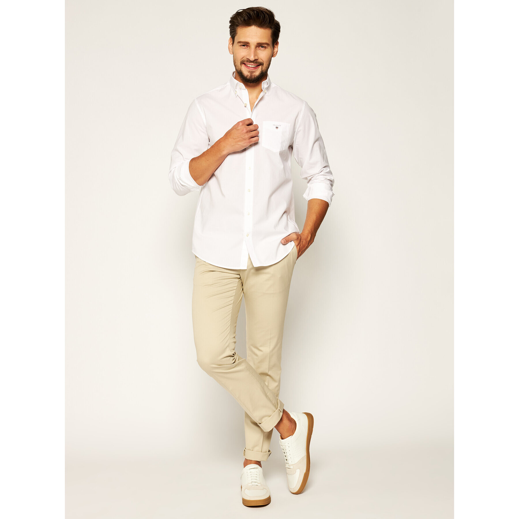 Gant Košeľa The Broadcloth Reg 3046400 Biela Regular Fit - Pepit.sk