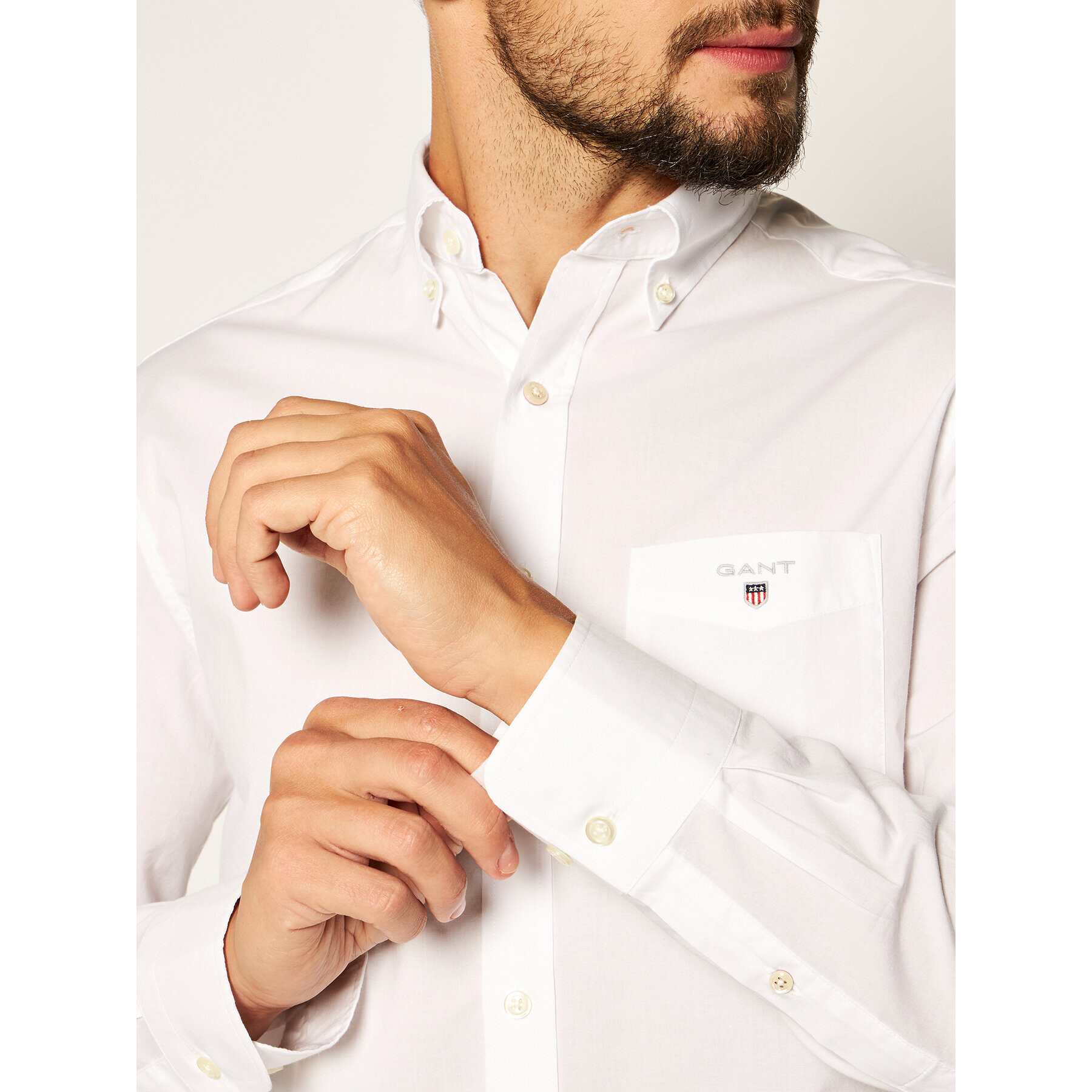 Gant Košeľa The Broadcloth Reg 3046400 Biela Regular Fit - Pepit.sk