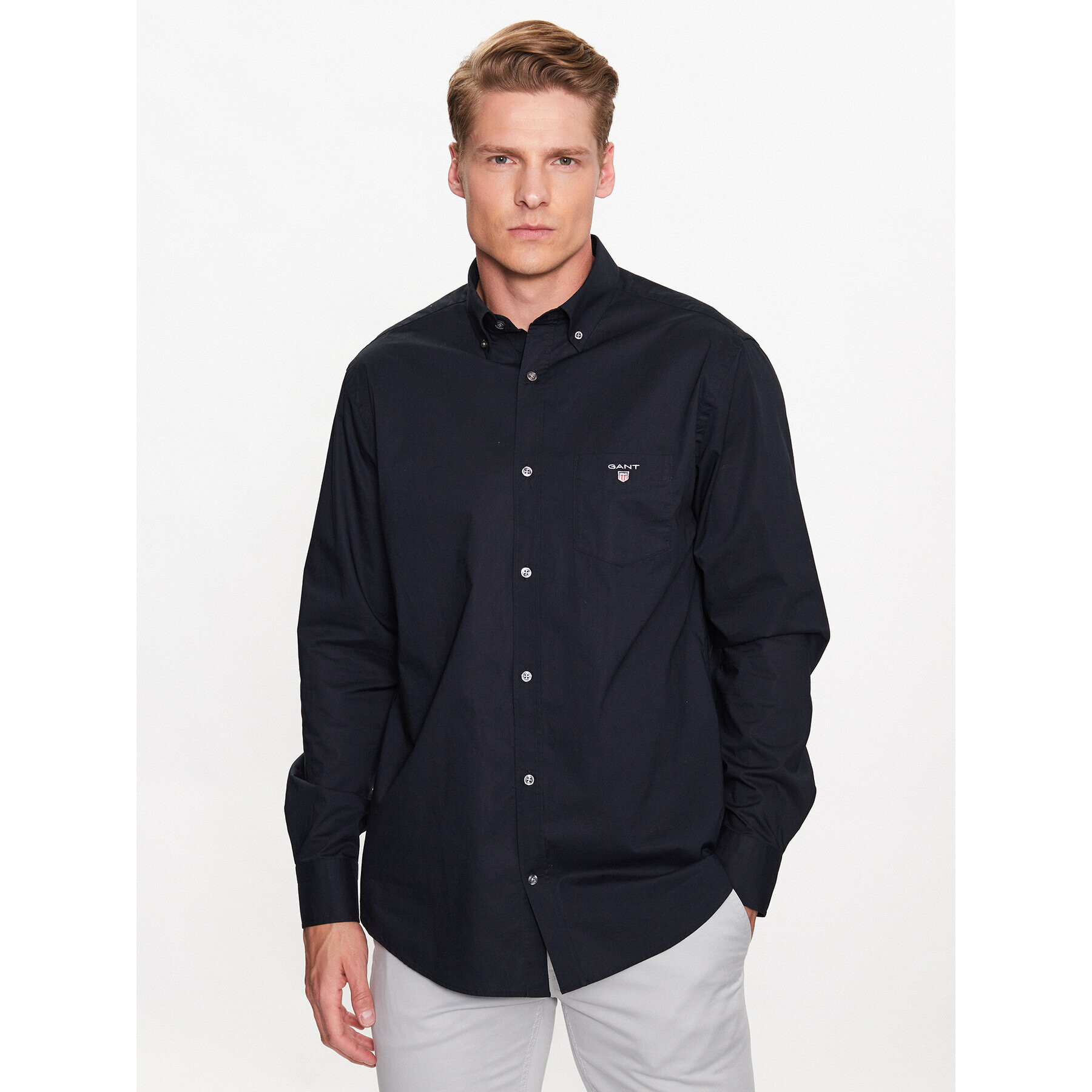 Gant Košeľa The Broadcloth Reg 3046400 Čierna Regular Fit - Pepit.sk