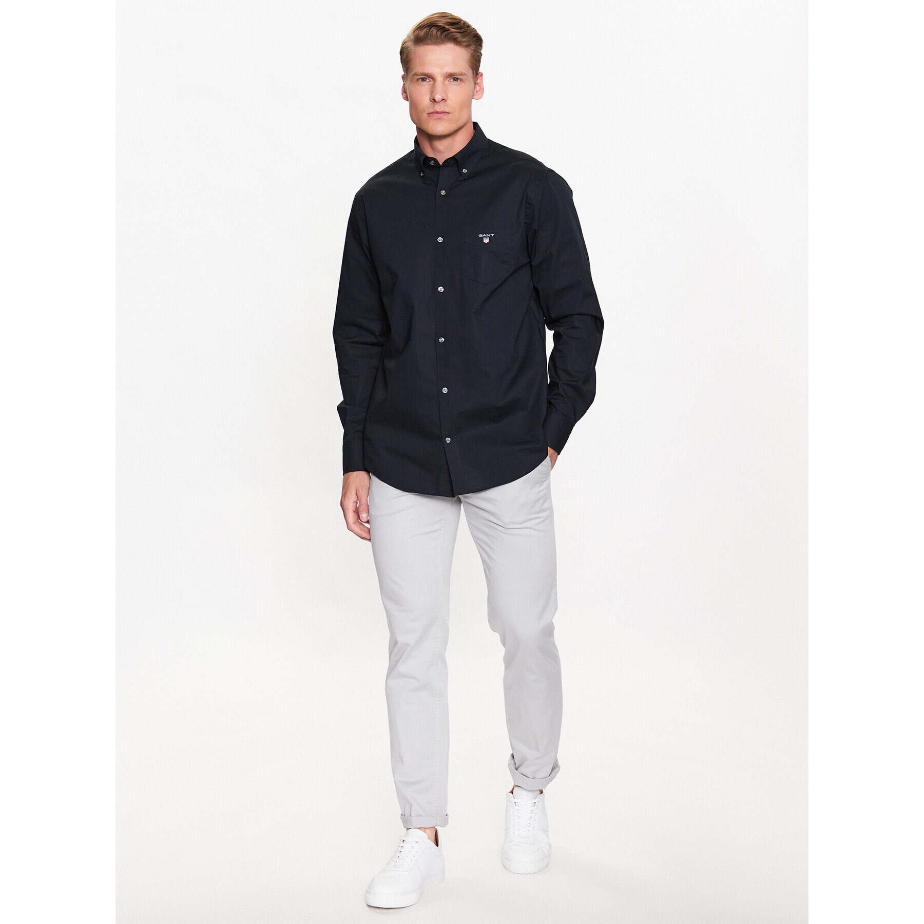 Gant Košeľa The Broadcloth Reg 3046400 Čierna Regular Fit - Pepit.sk