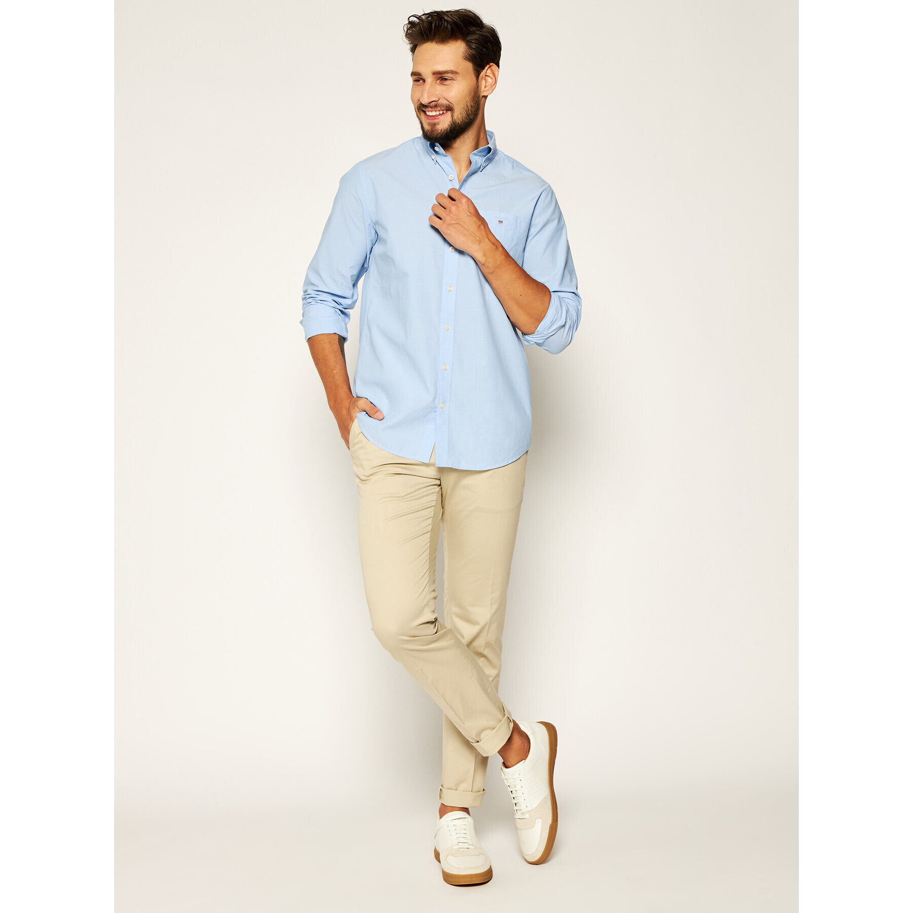 Gant Košeľa The Broadcloth Reg 3046400 Modrá Regular Fit - Pepit.sk