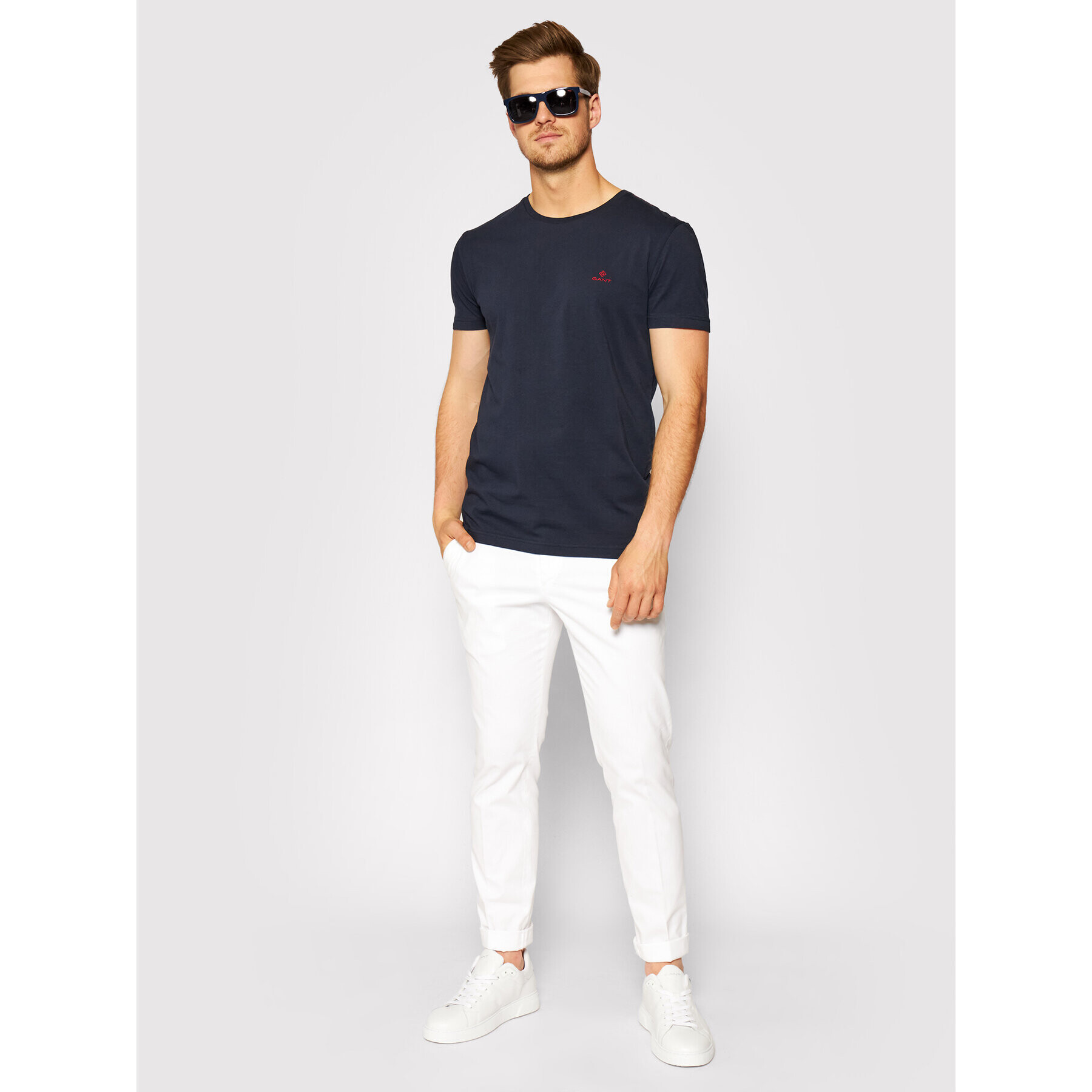 Gant Tričko Contrast Logo 2053004 Tmavomodrá Regular Fit - Pepit.sk