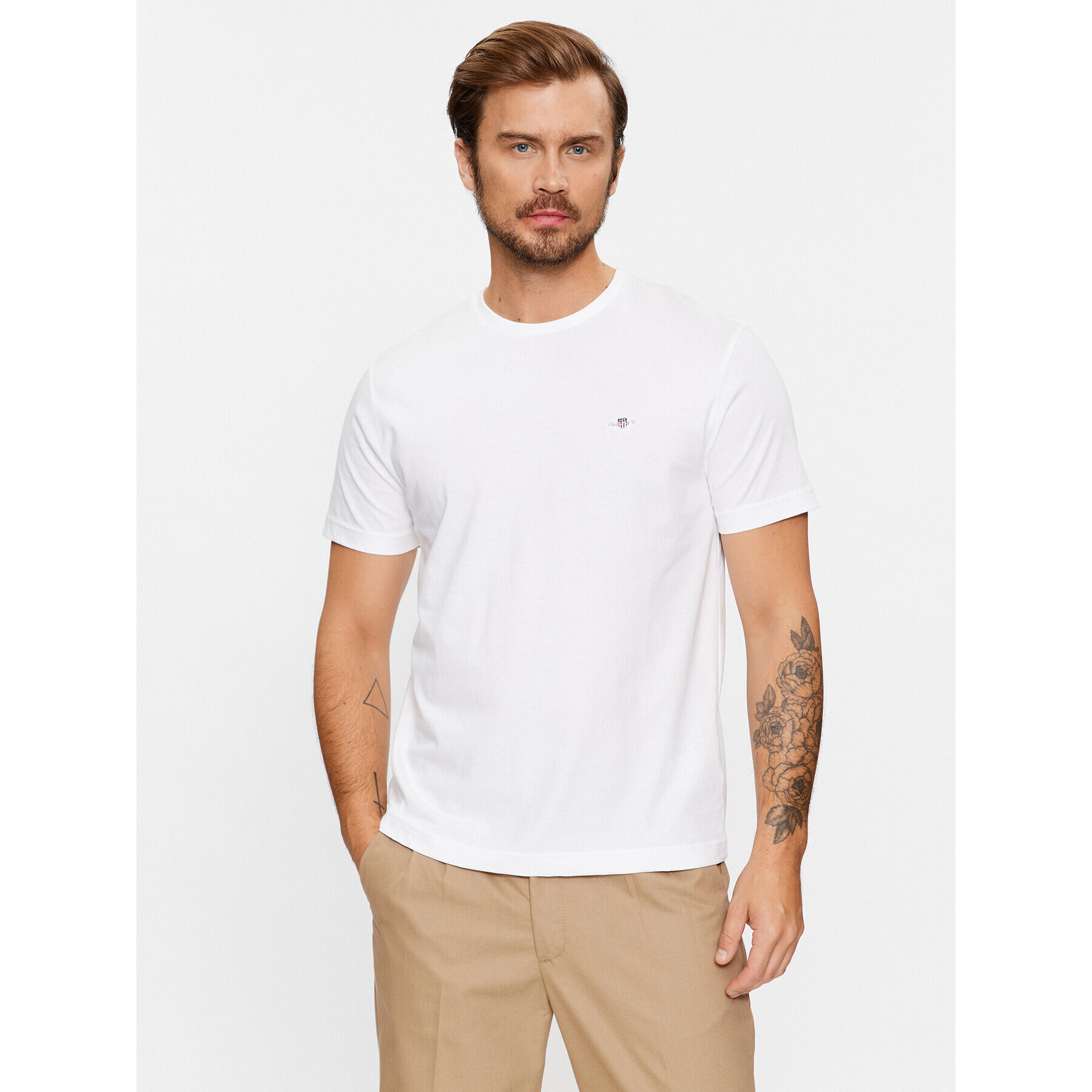 Gant Tričko Reg Shield Ss 2003184 Biela Regular Fit - Pepit.sk