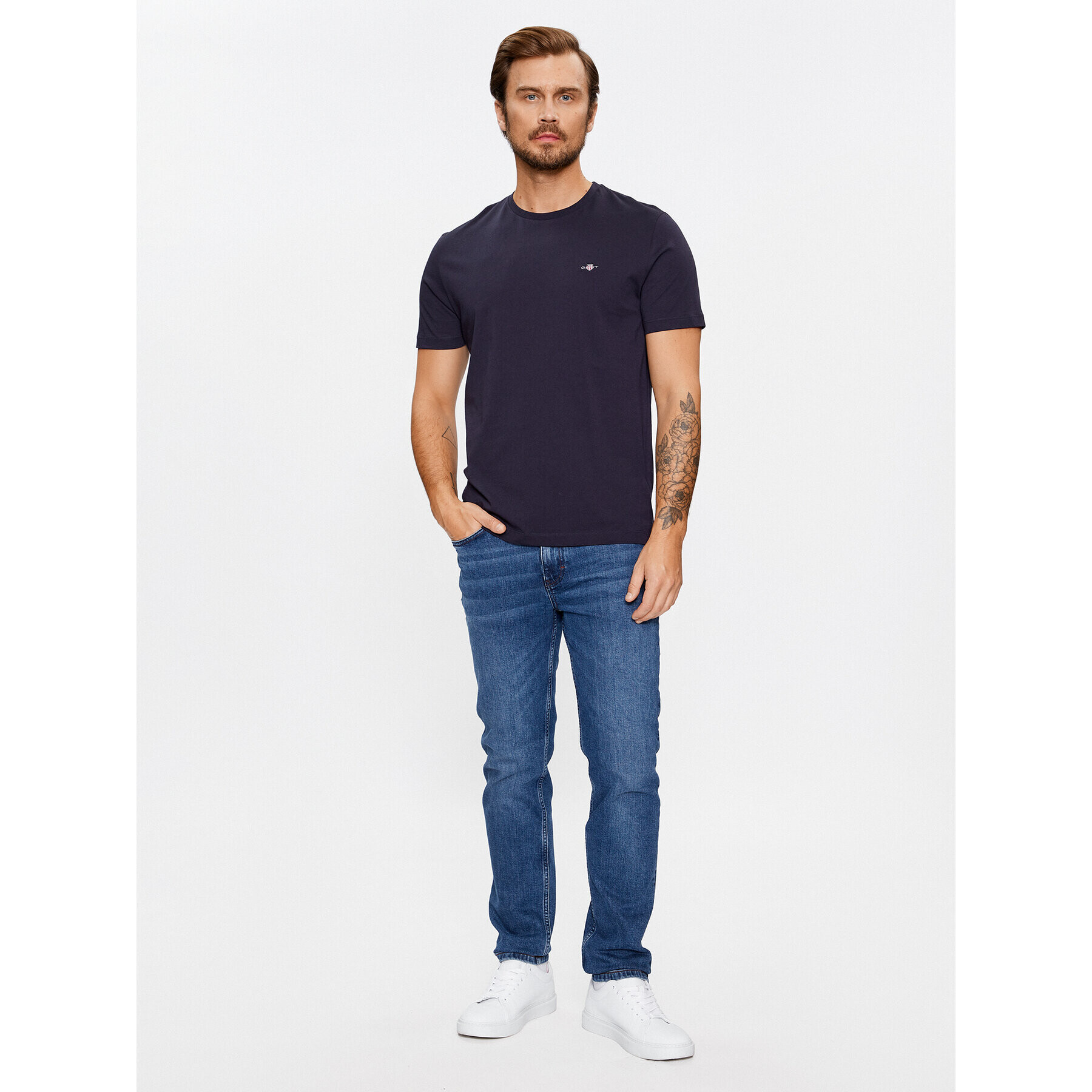 Gant Tričko Reg Shield Ss 2003184 Tmavomodrá Regular Fit - Pepit.sk