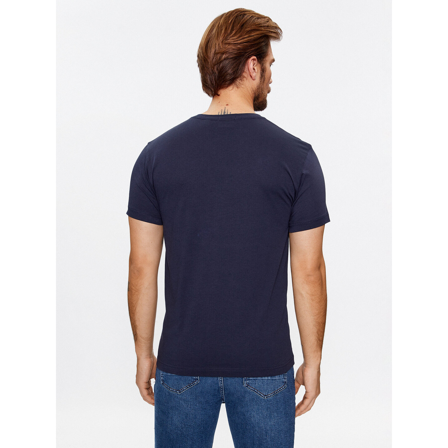 Gant Tričko Slim Shield V-Neck 2003186 Tmavomodrá Slim Fit - Pepit.sk