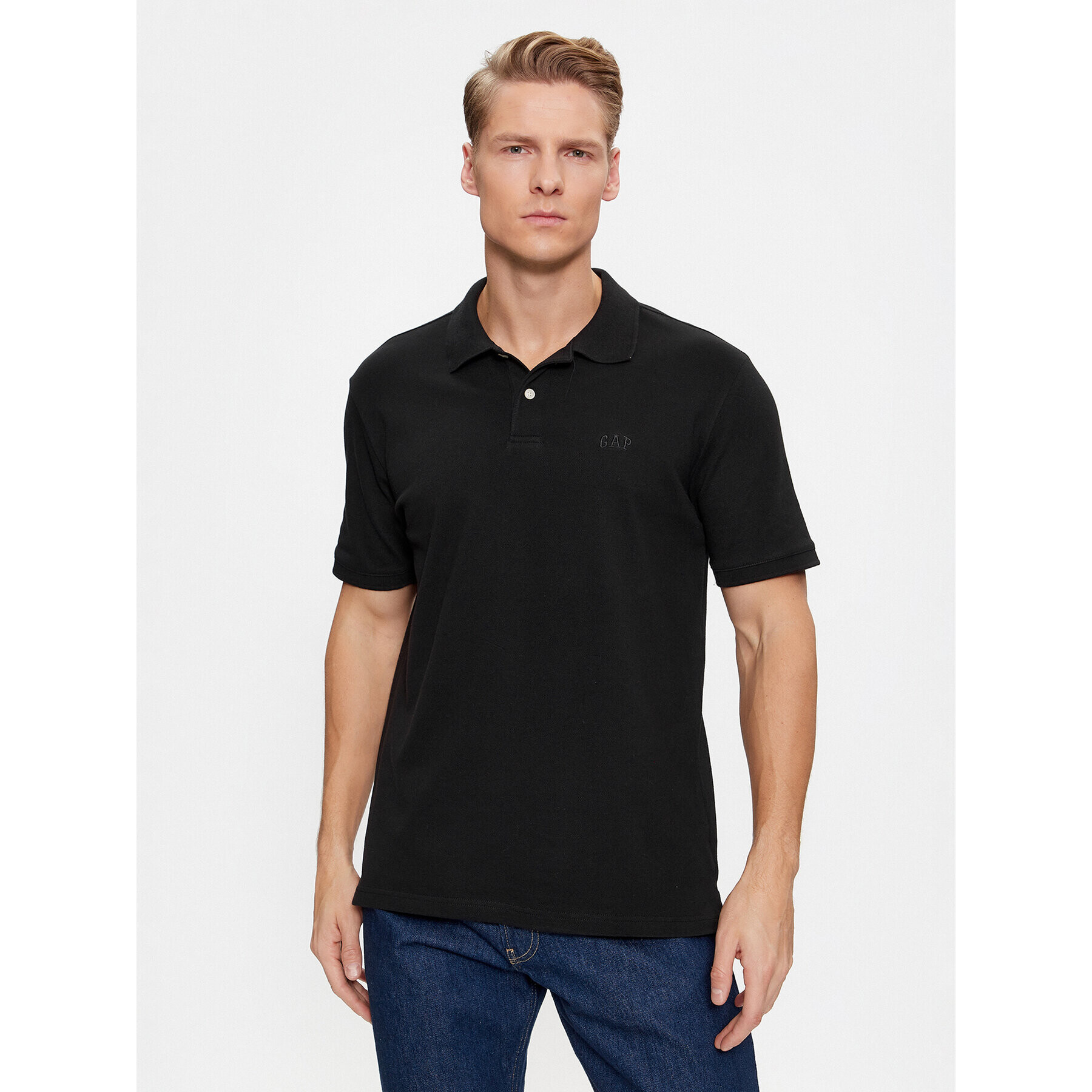 Gap Polokošeľa 586306-03 Čierna Regular Fit - Pepit.sk