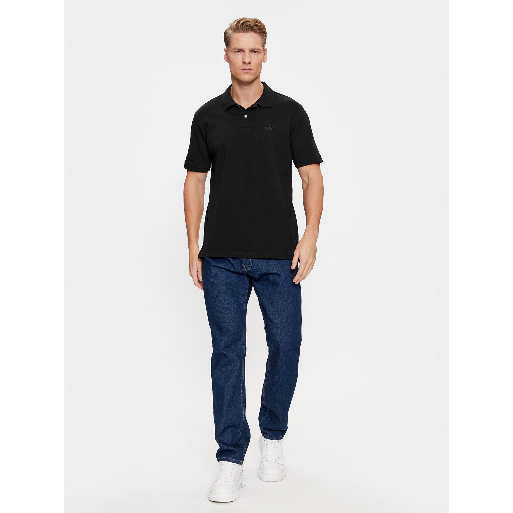 Gap Polokošeľa 586306-03 Čierna Regular Fit - Pepit.sk