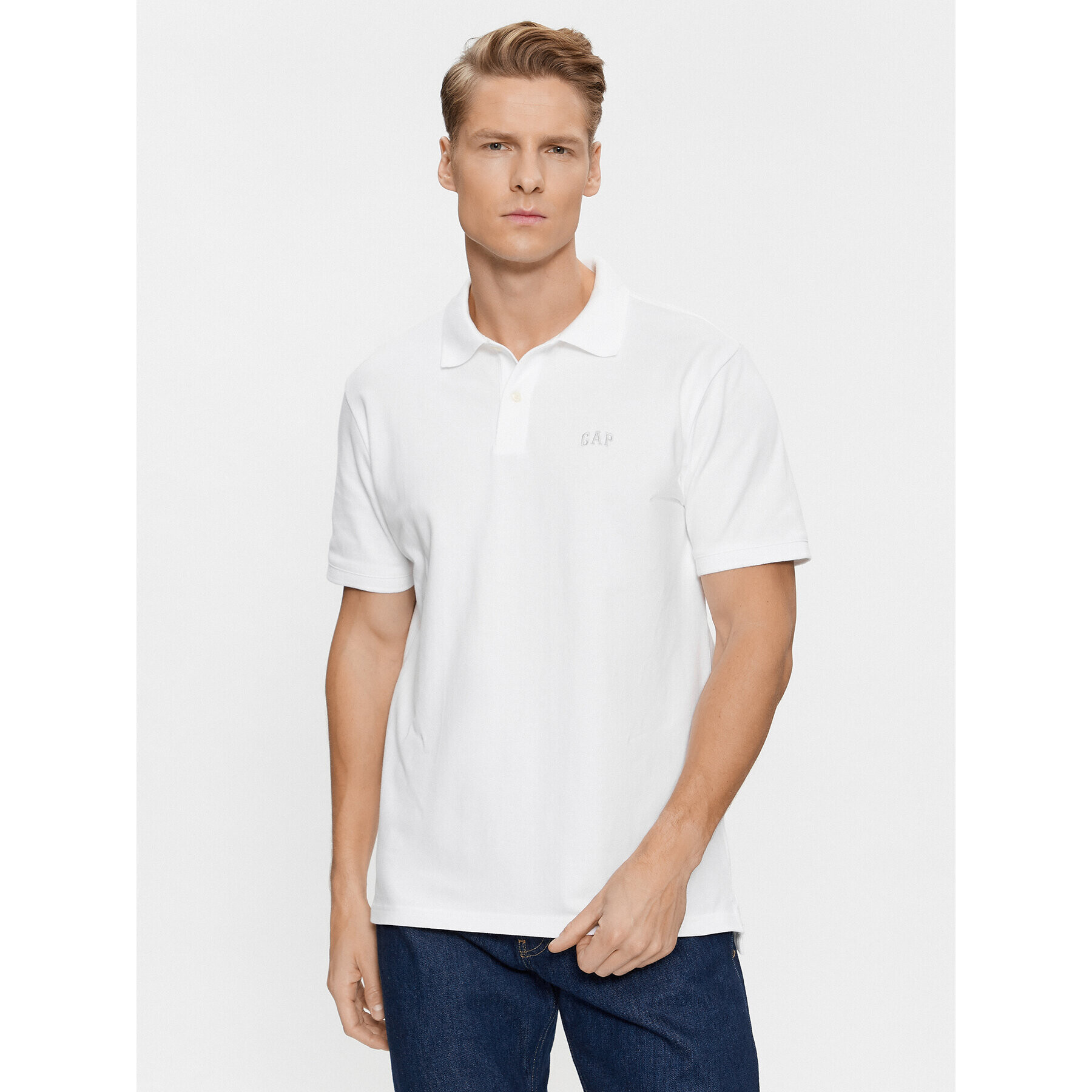 Gap Polokošeľa 586306-05 Biela Regular Fit - Pepit.sk