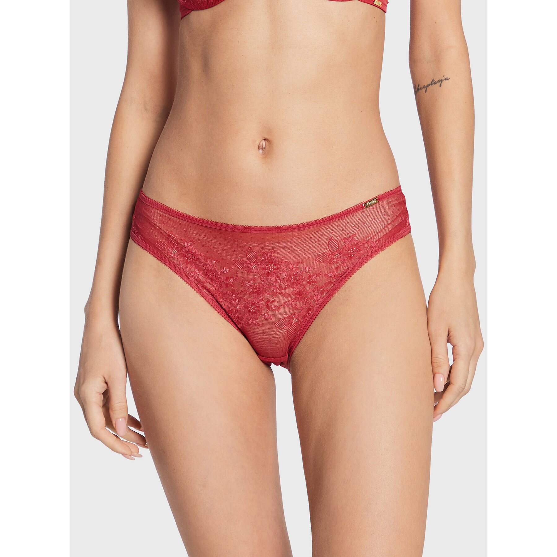 Gossard Klasické nohavičky Glossies Lace 13003 Červená - Pepit.sk