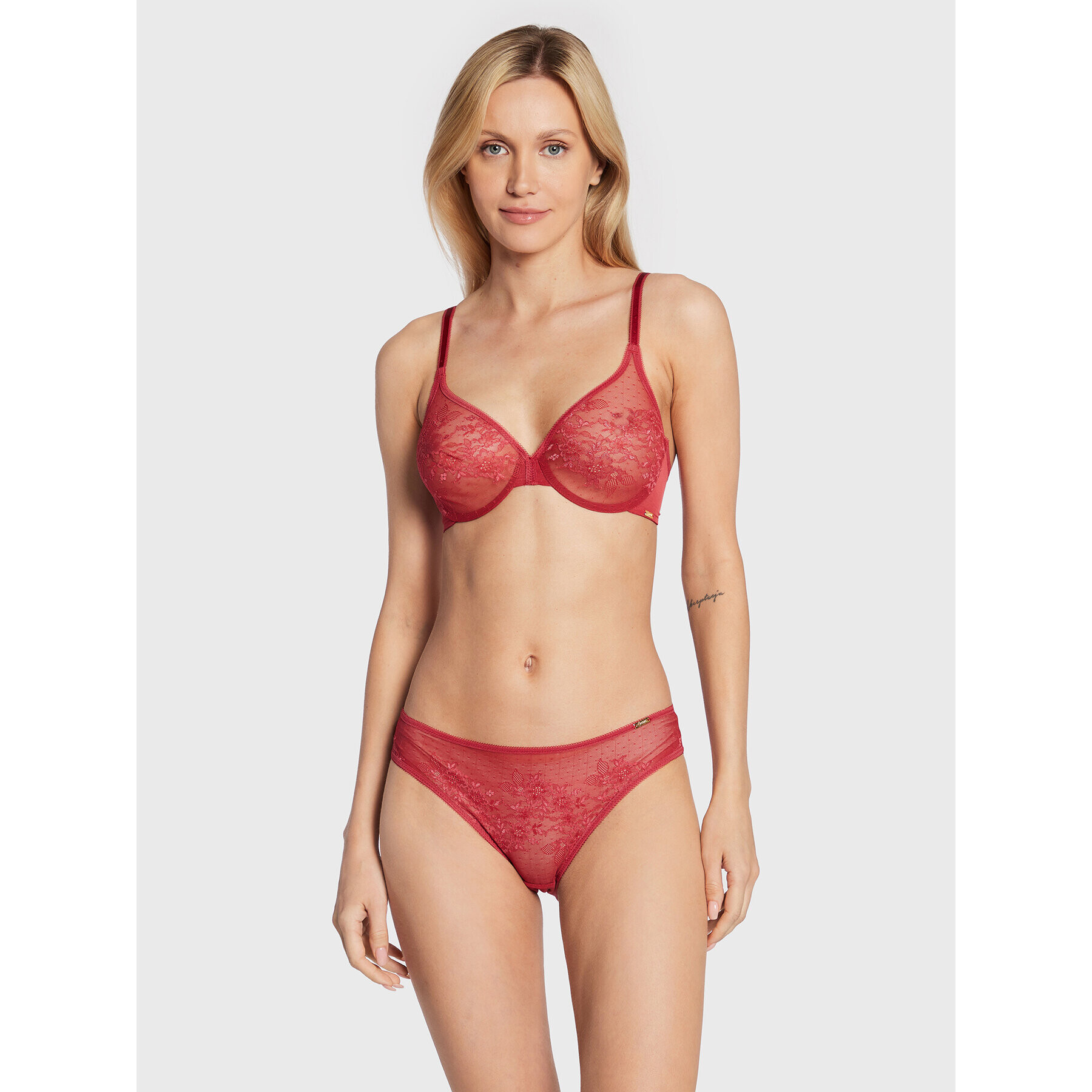 Gossard Klasické nohavičky Glossies Lace 13003 Červená - Pepit.sk