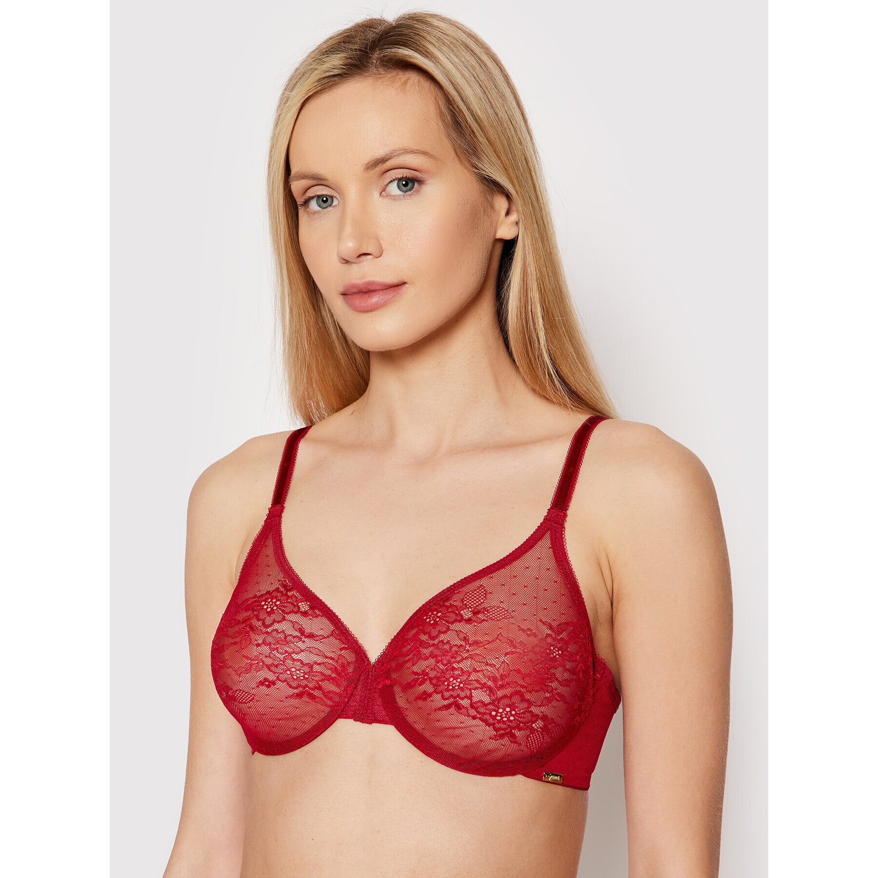 Gossard Podprsenka s kosticami Glossies Lace 13001 Bordová - Pepit.sk