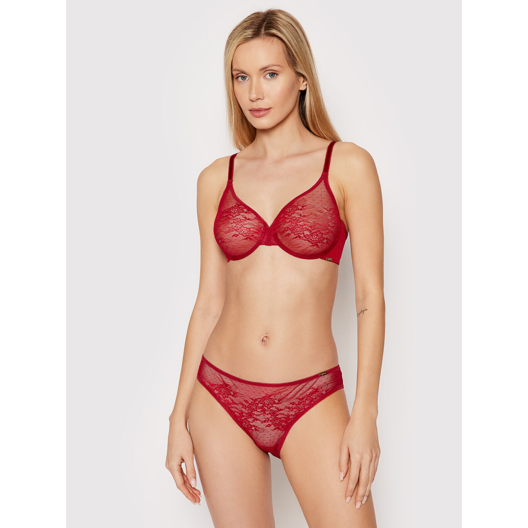 Gossard Podprsenka s kosticami Glossies Lace 13001 Bordová - Pepit.sk