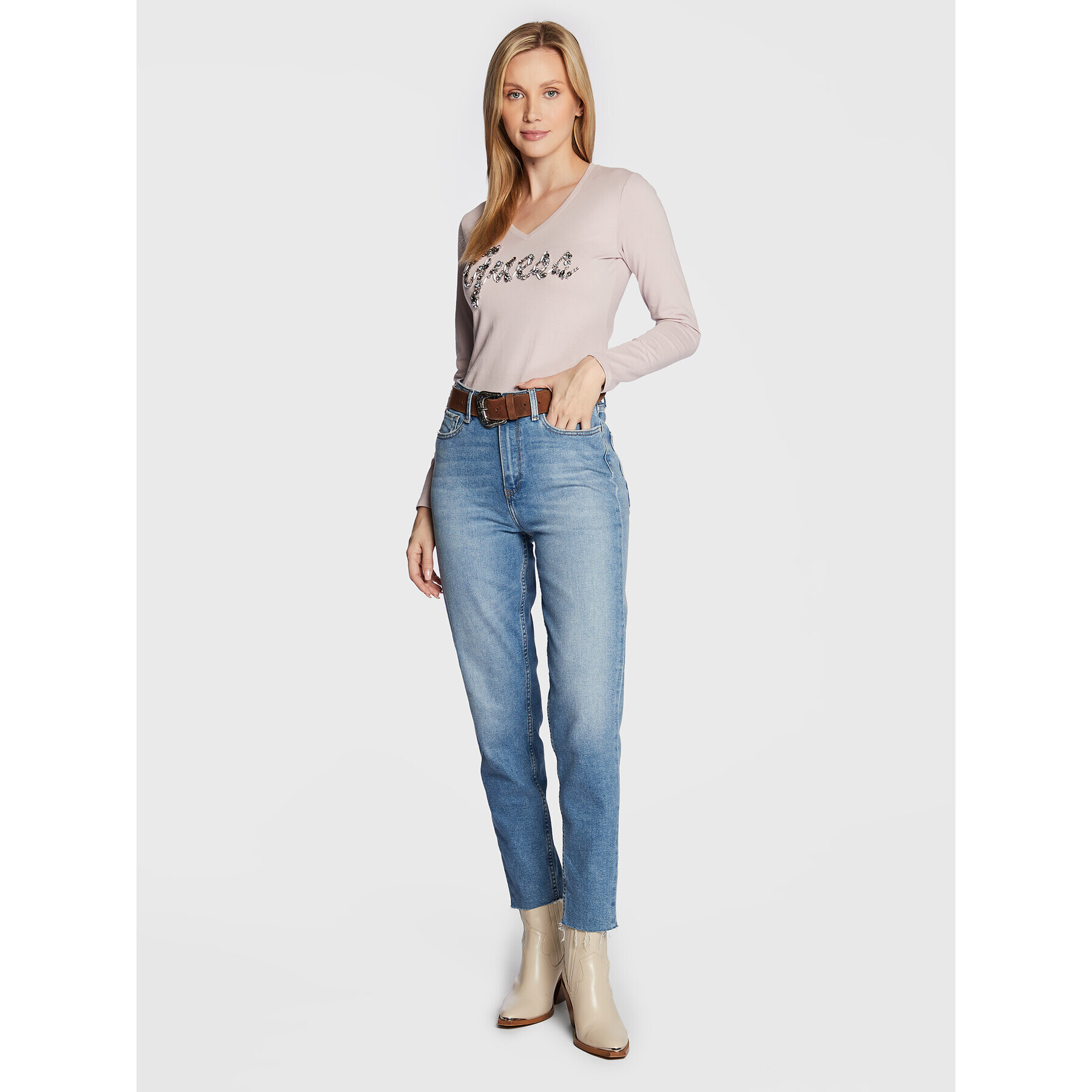 Guess Blúzka Bonita W2BI21 I3Z14 Fialová Slim Fit - Pepit.sk