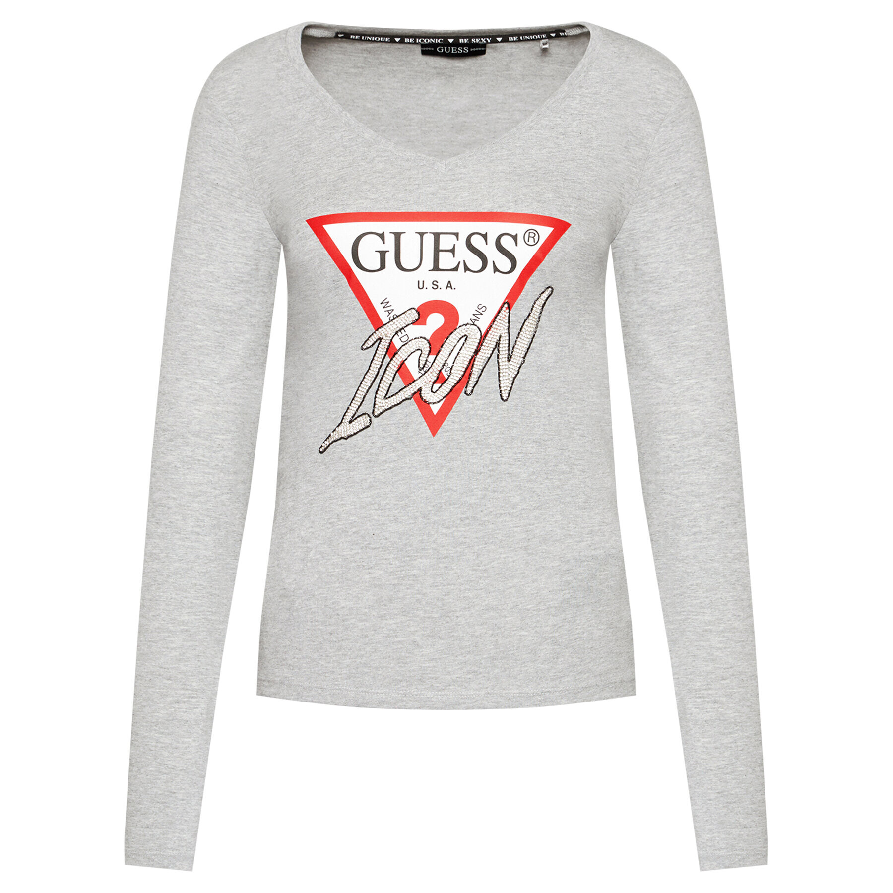 Guess Blúzka Icon W1RI52 I3Z00 Sivá Regular Fit - Pepit.sk