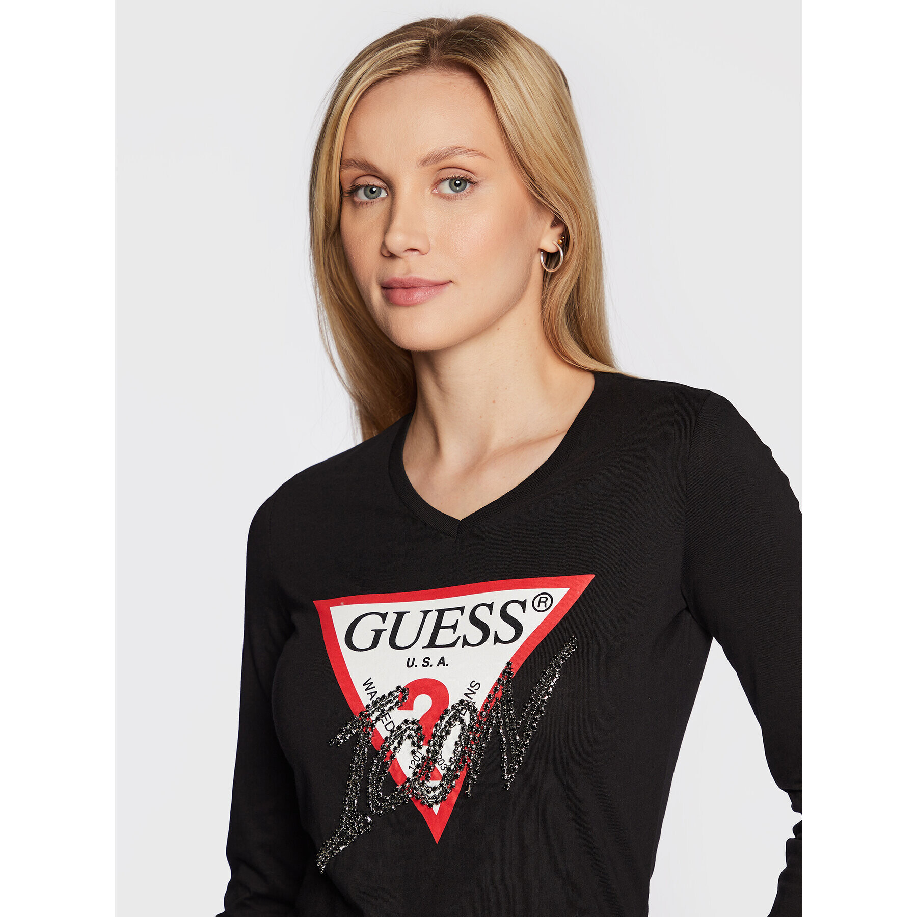 Guess Blúzka Icon W2BI39 I3Z13 Čierna Regular Fit - Pepit.sk