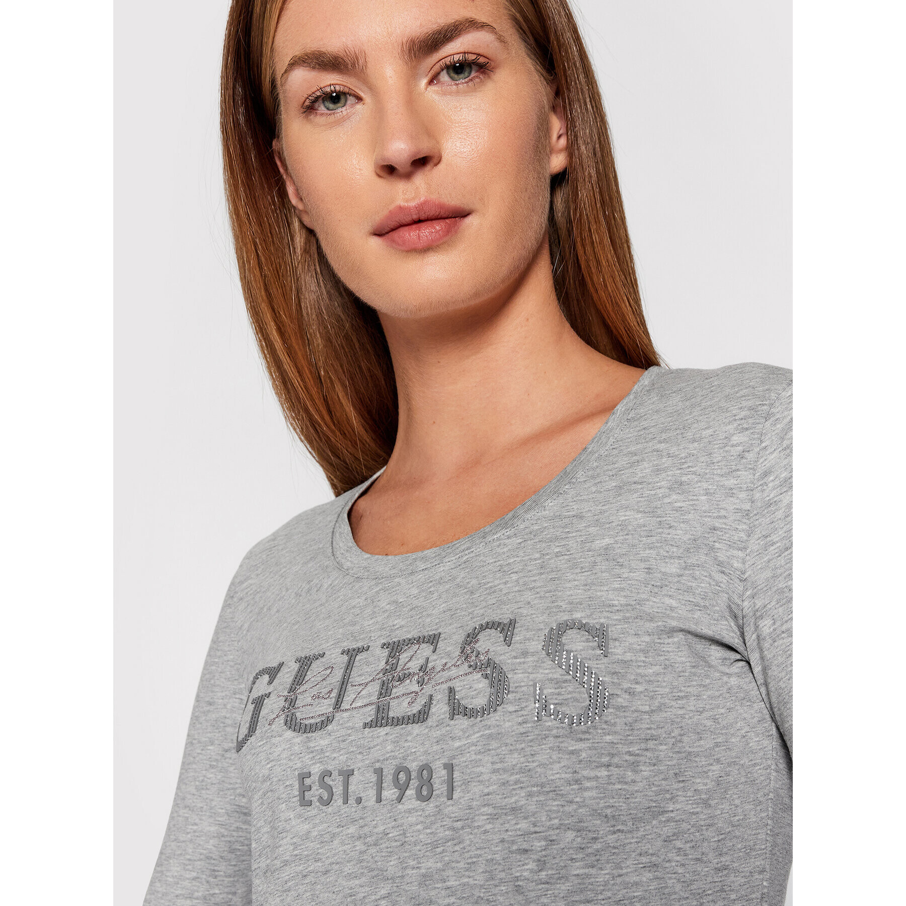 Guess Blúzka Izaga W1BI03 J1311 Sivá Regular Fit - Pepit.sk