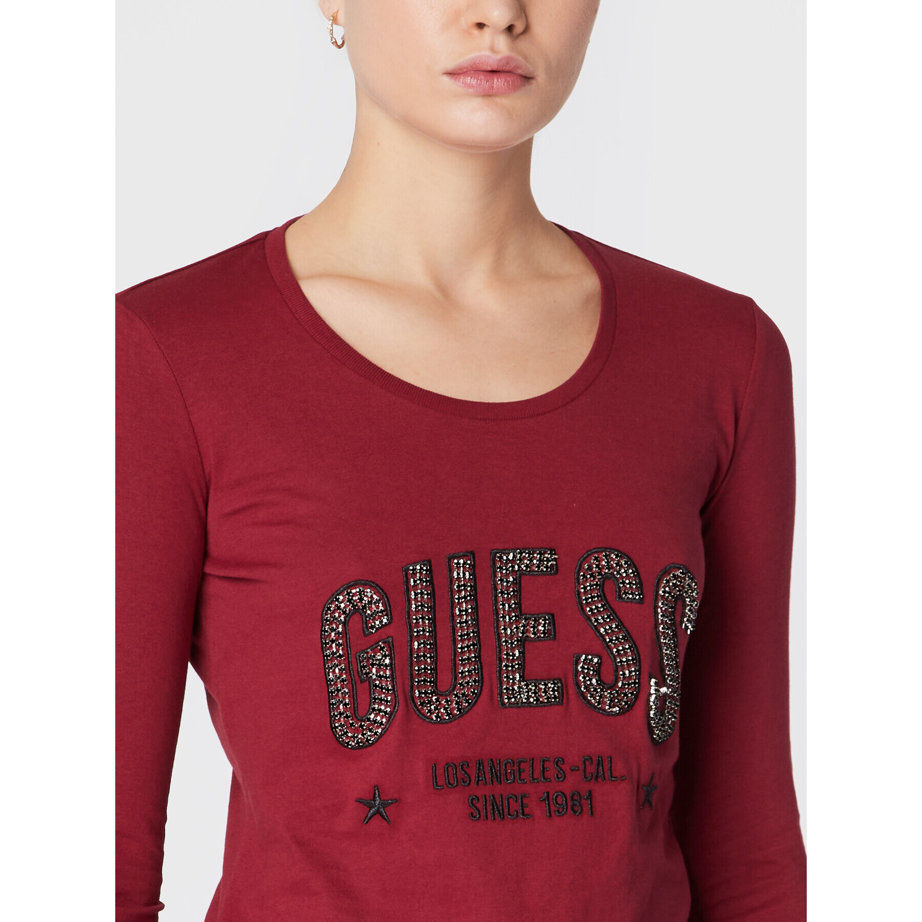 Guess Blúzka Mirela W2BI40 I3Z13 Červená Slim Fit - Pepit.sk