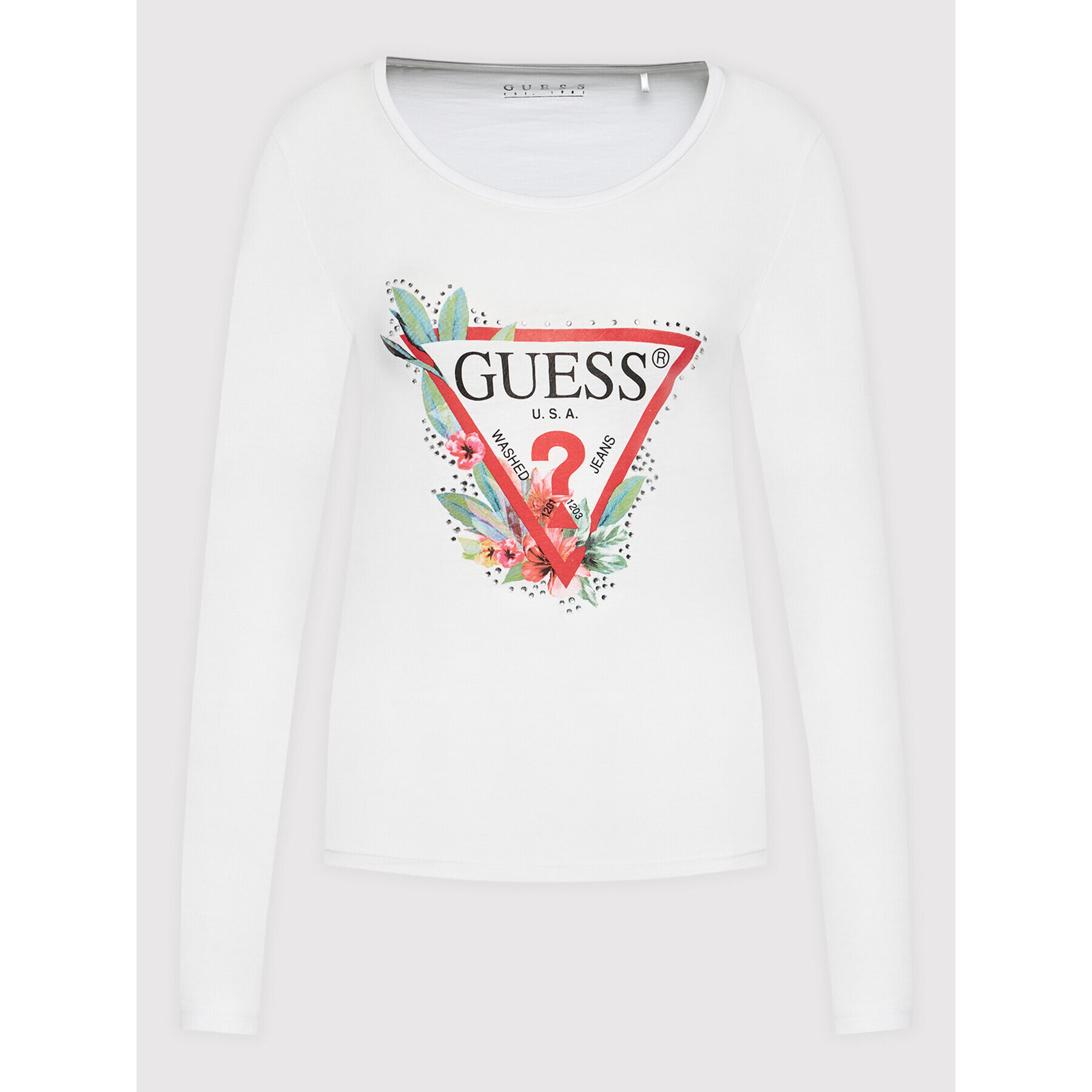 Guess Blúzka Nelli W1YI97 JA911 Biela Regular Fit - Pepit.sk