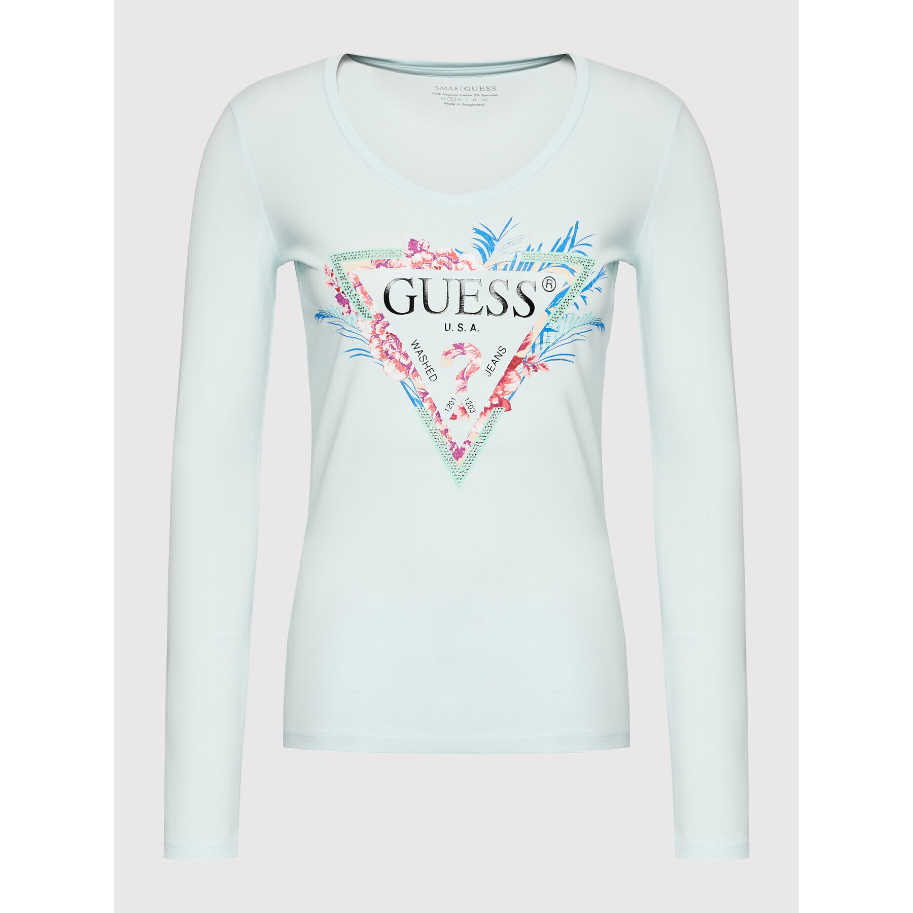 Guess Blúzka W2GI07 J1311 Modrá Slim Fit - Pepit.sk