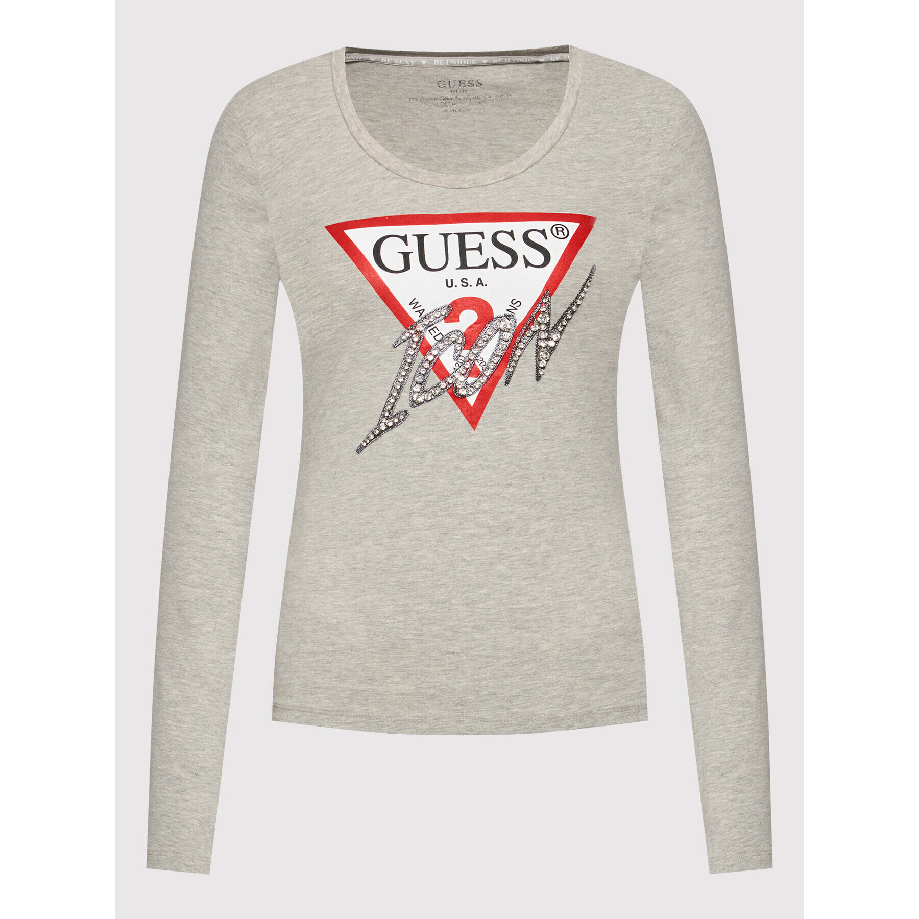 Guess Blúzka W2RI19 J1311 Sivá Slim Fit - Pepit.sk